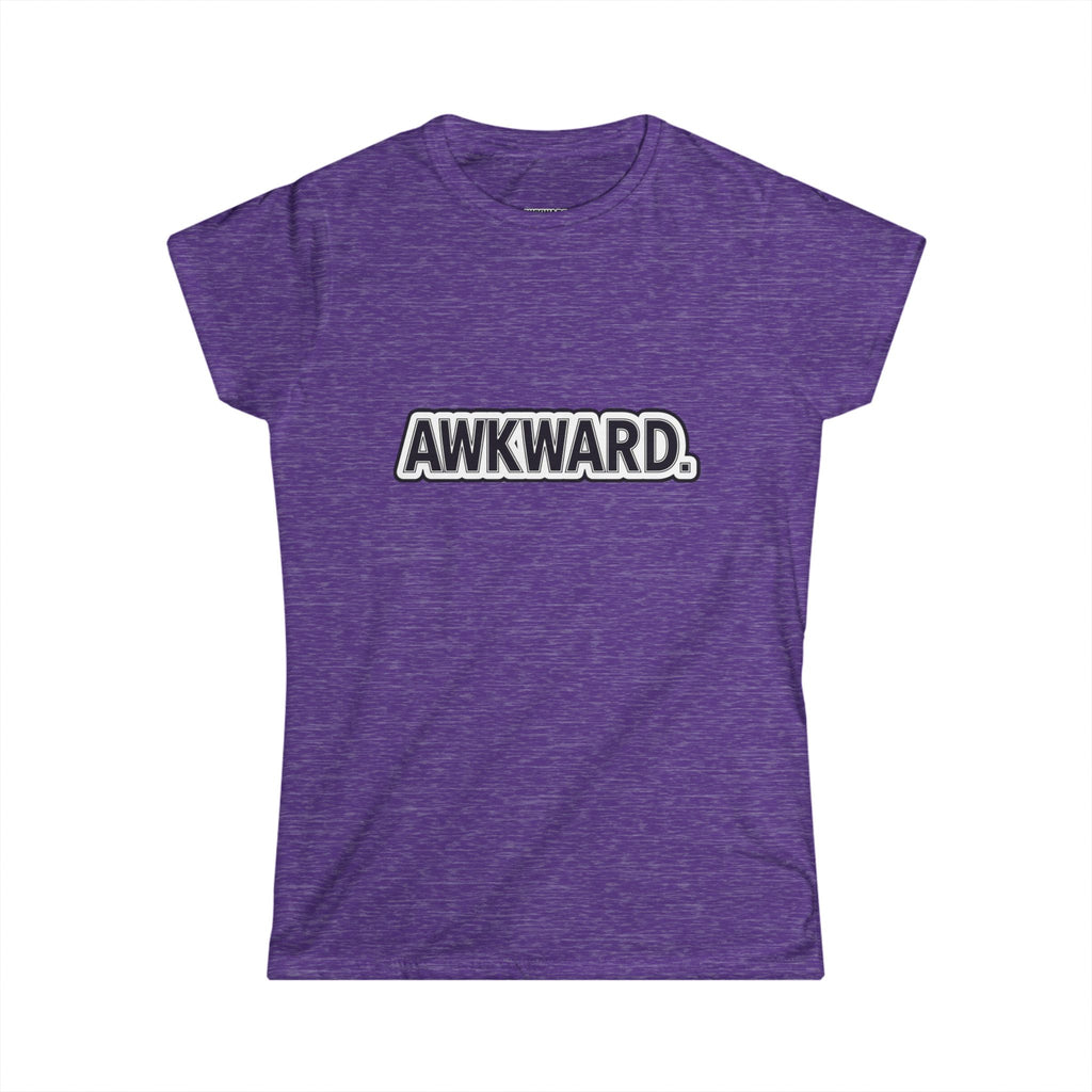 AWKWARD. Women's Softstyle Tee — Soft Feminine Fit with Dark-Humor Bandaged Dog Graphic