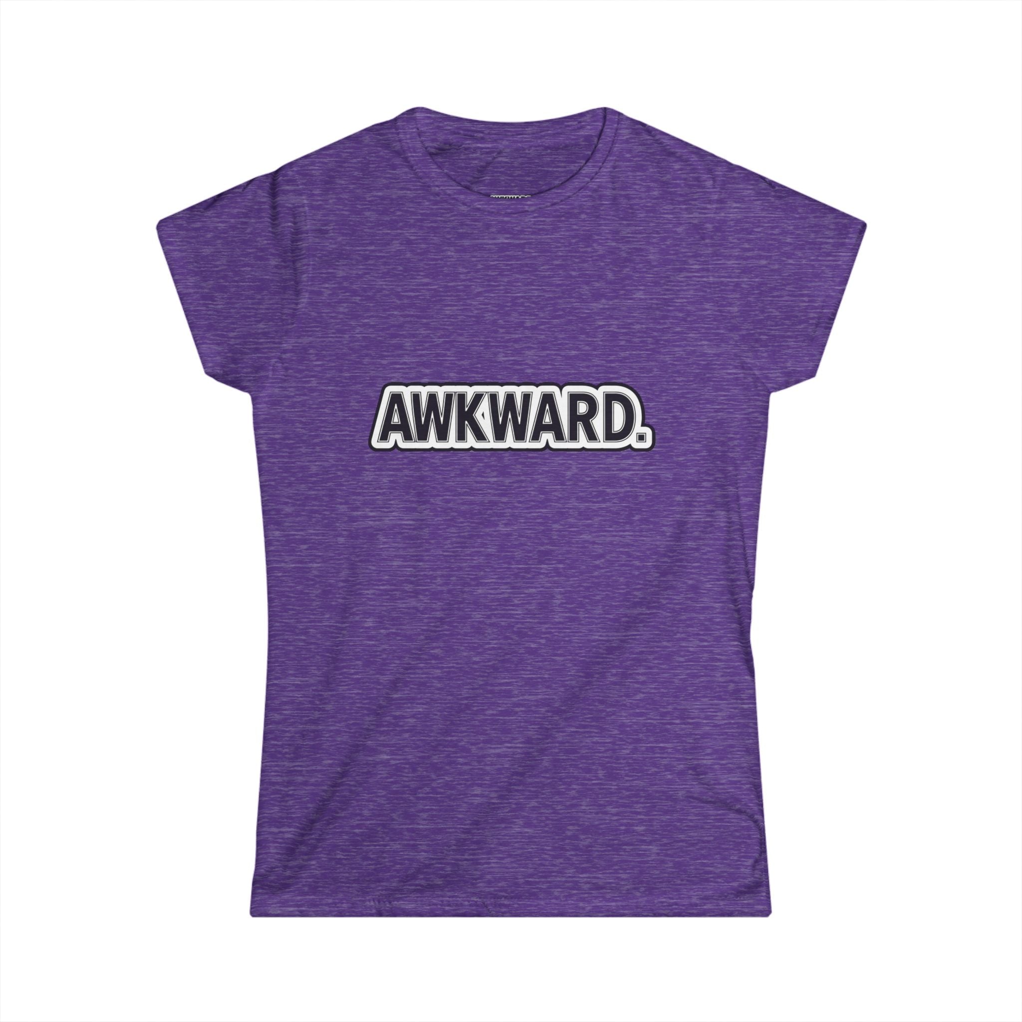 AWKWARD. Women's Softstyle Tee — Soft Feminine Fit with Dark-Humor Bandaged Dog Graphic