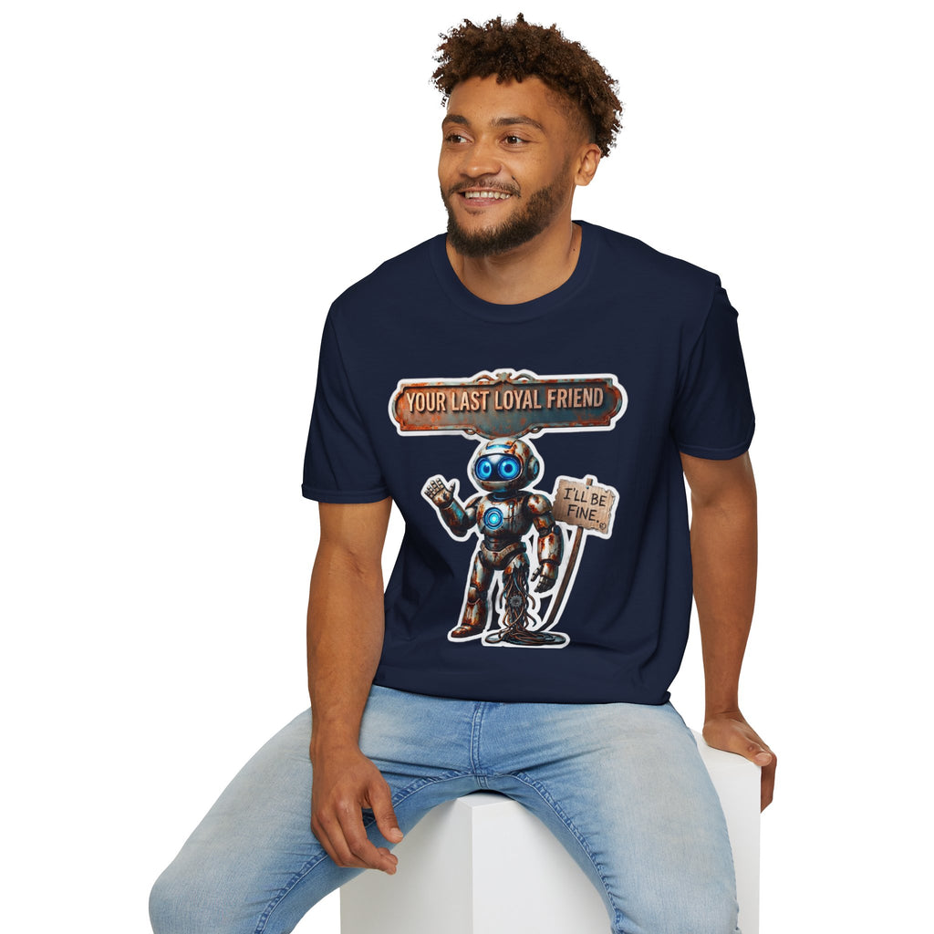 YOUR LAST LOYAL FRIEND Robot T-Shirt — 3D Retro Robot Graphic for Tech Lovers