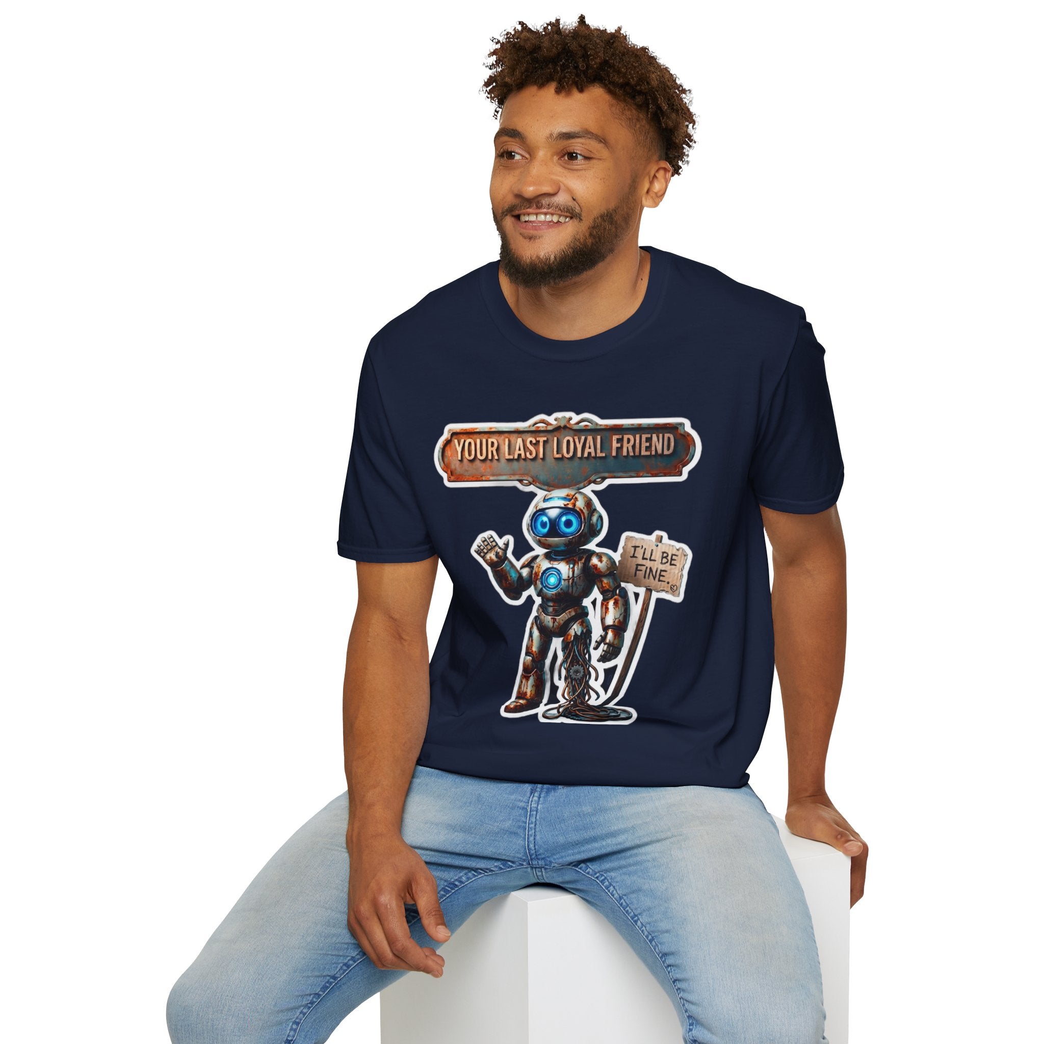 YOUR LAST LOYAL FRIEND Robot T-Shirt — 3D Retro Robot Graphic for Tech Lovers