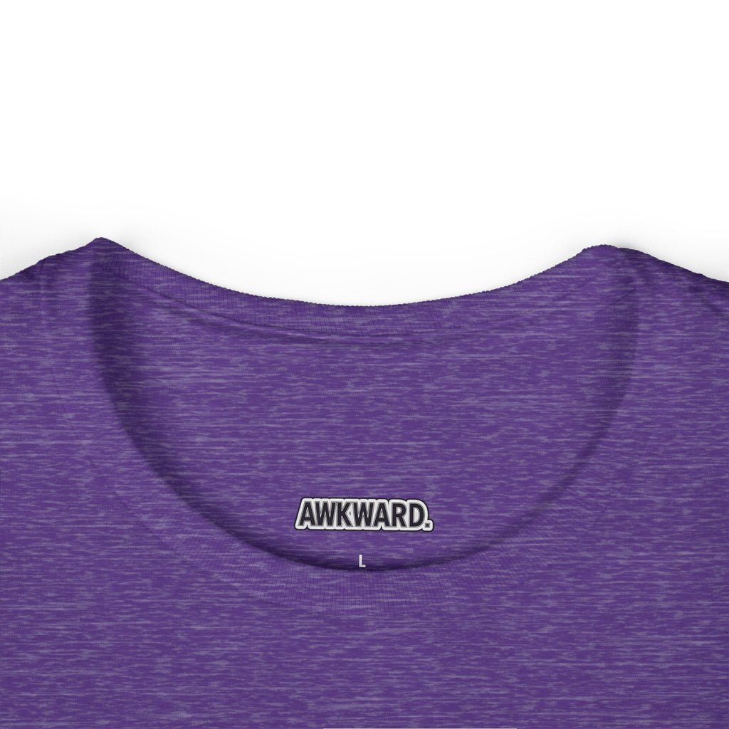 AWKWARD. Women's Softstyle Tee — Soft Feminine Fit with Dark-Humor Bandaged Dog Graphic