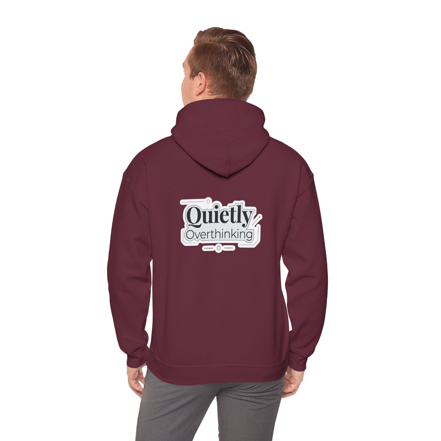 Quietly Overthinking Hoodie | Minimalist Abstract Streetwear | Gildan Heavy Blend