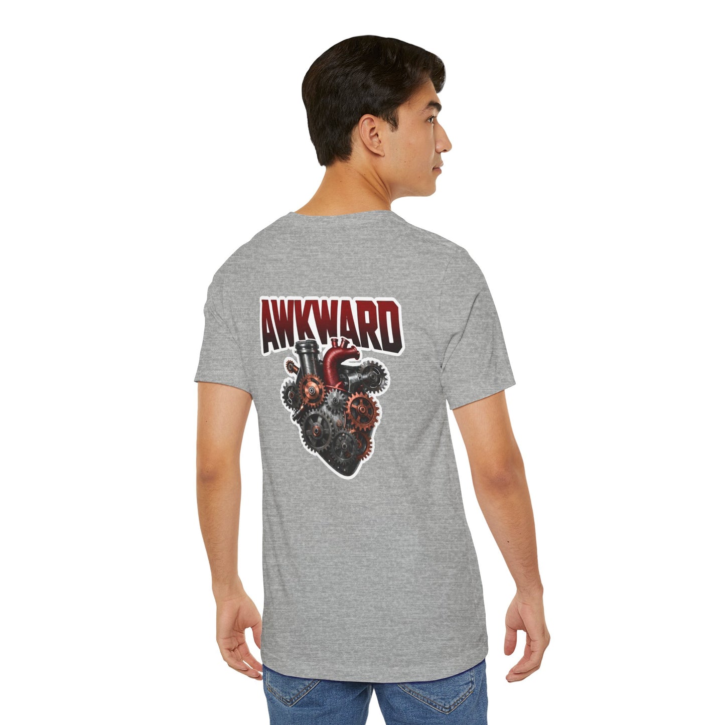 Steampunk 3D Mechanical Heart Tee — AWKWARD Back Graphic