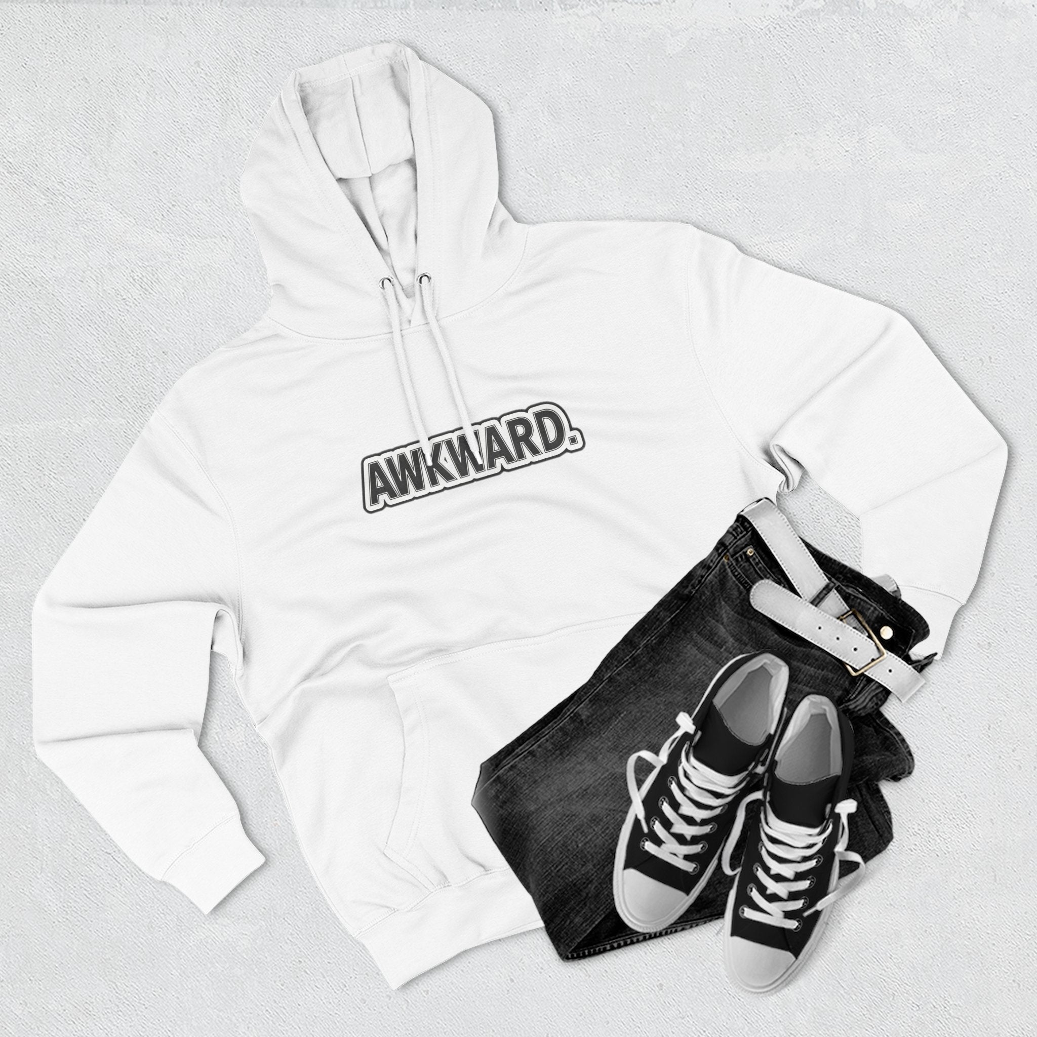 AWKWARD. Fleece Hoodie — Injured Dog Wheelchair 3D Streetwear