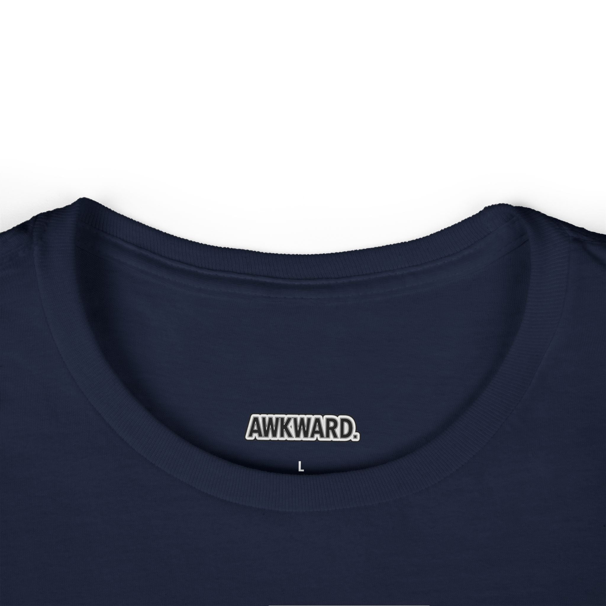 AWKWARD. Women's Softstyle Tee — Soft Feminine Fit with Dark-Humor Bandaged Dog Graphic