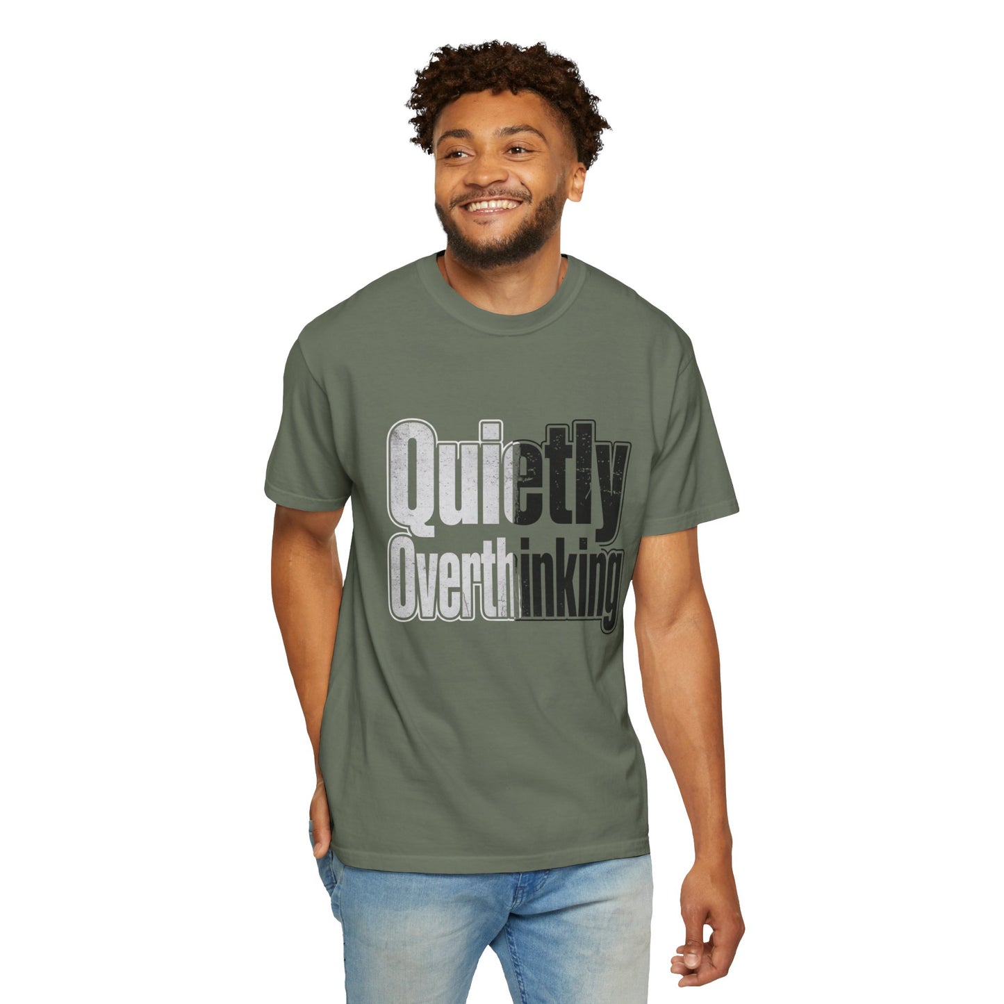 Quietly Overthinking Tee - Minimalist Edgy Streetwear | Comfort Colors