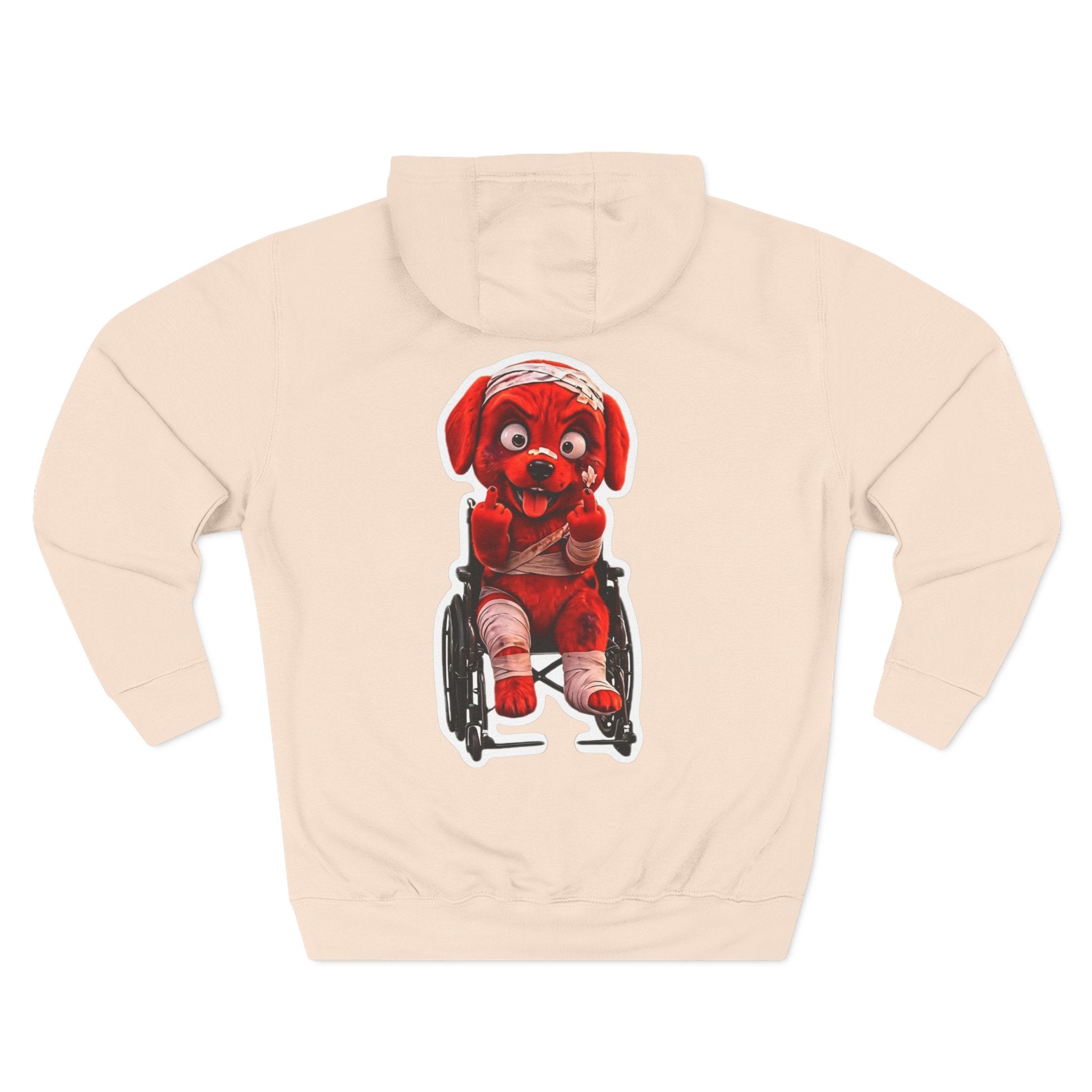 AWKWARD. Fleece Hoodie — Injured Dog Wheelchair 3D Streetwear
