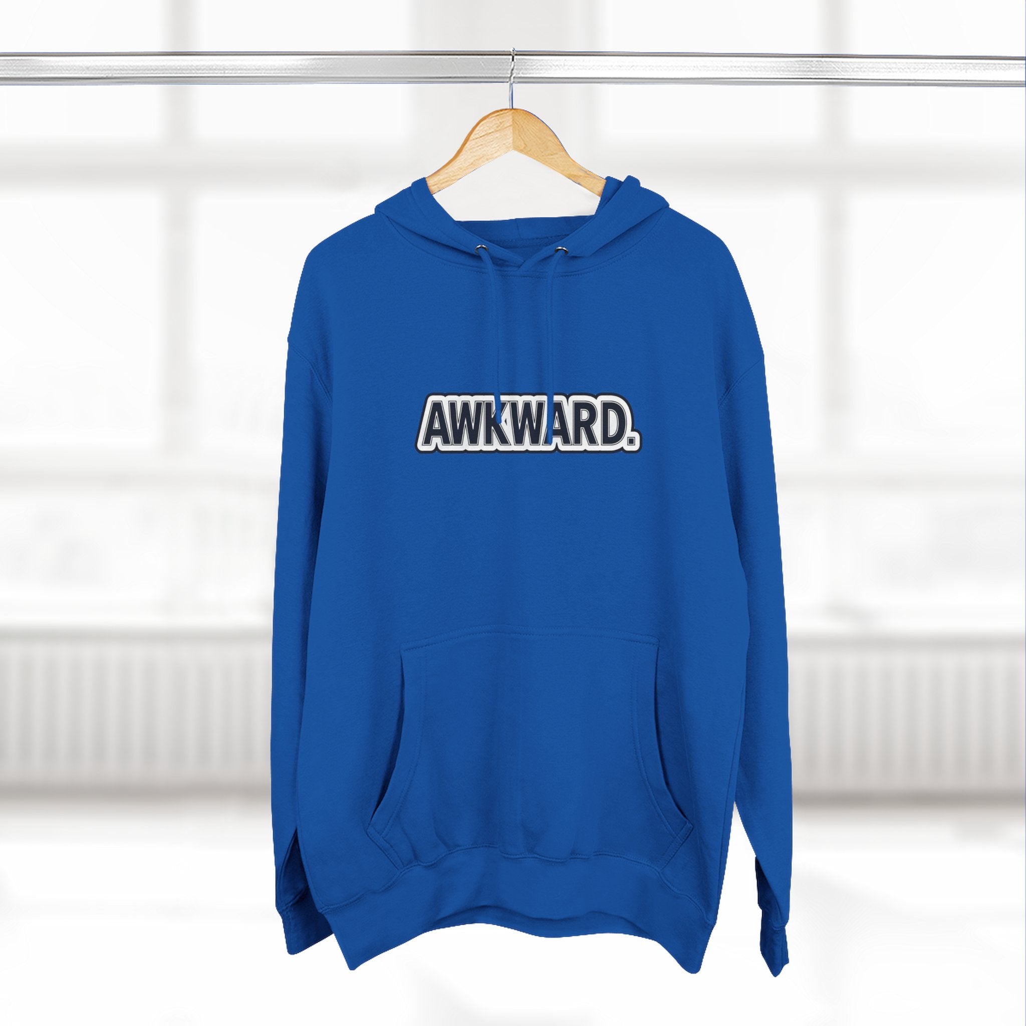 AWKWARD. Fleece Hoodie — Injured Dog Wheelchair 3D Streetwear