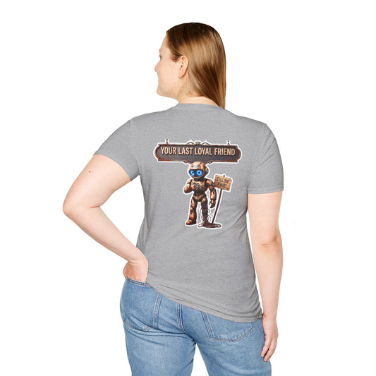 AWKWARD. T-Shirt — 3D Quirky Robot “Your Last Loyal Friend” Back Graphic