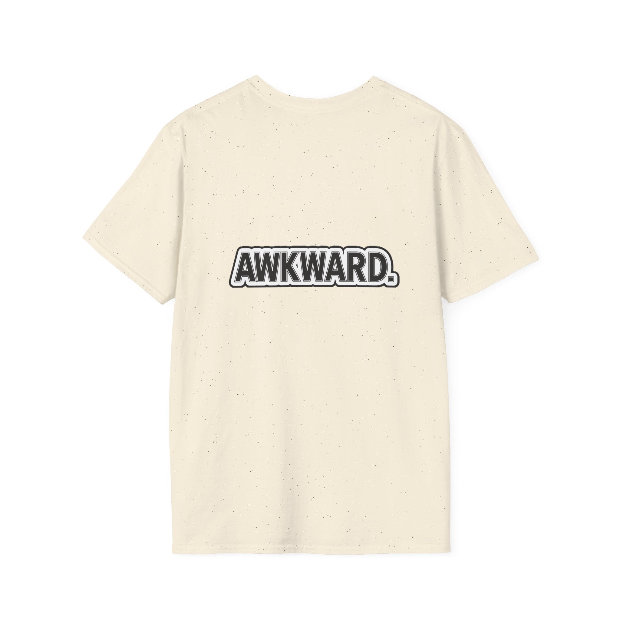 Sad Bandaged Dog Wheelchair T-Shirt — "AWKWARD." Grunge Anti‑Social Tee