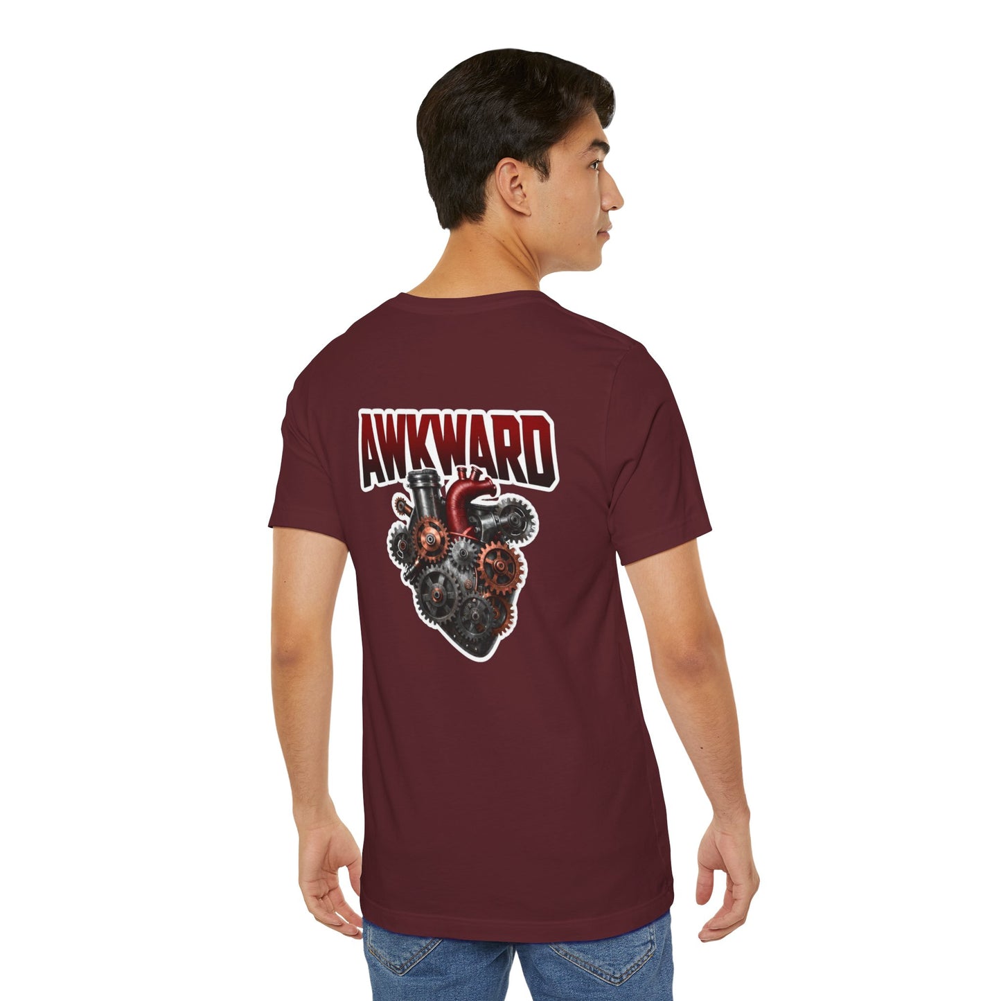 Steampunk 3D Mechanical Heart Tee — AWKWARD Back Graphic