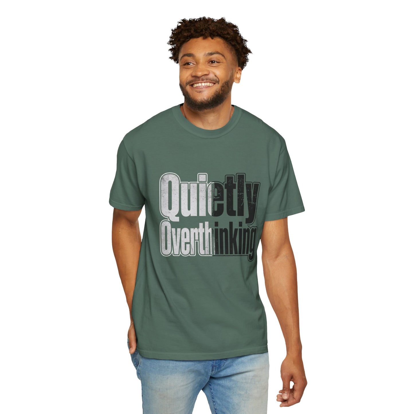 Quietly Overthinking Tee - Minimalist Edgy Streetwear | Comfort Colors