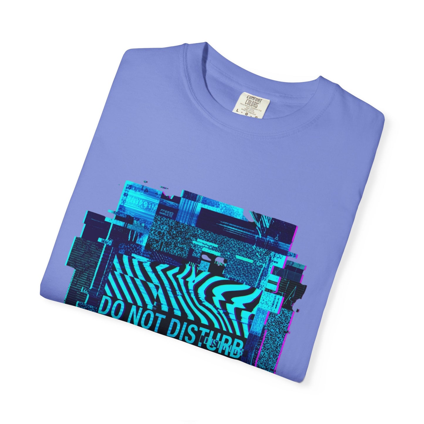 AWKWARD. Garment-Dyed Tee — Minimal Front, Neon Glitch Back