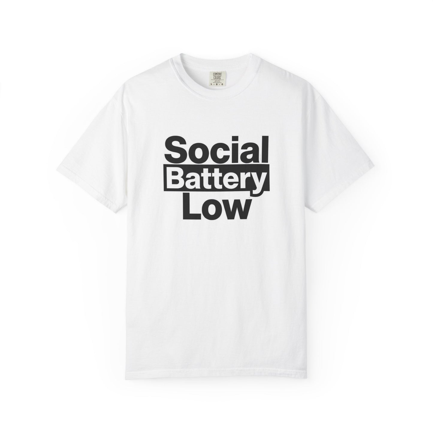 Social Battery Low Tee - Minimalist Edgy Streetwear | Comfort Colors
