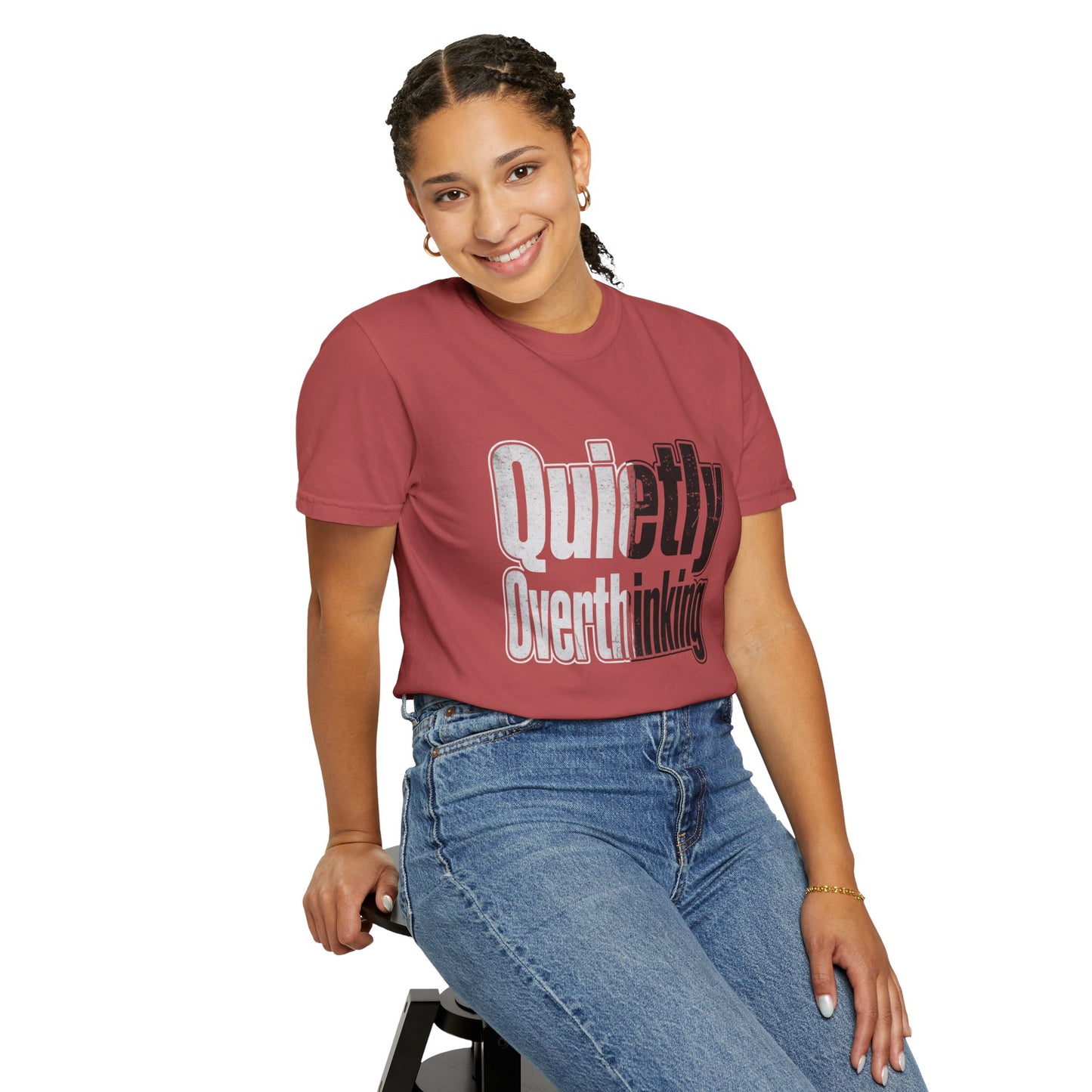 Quietly Overthinking Tee - Minimalist Edgy Streetwear | Comfort Colors
