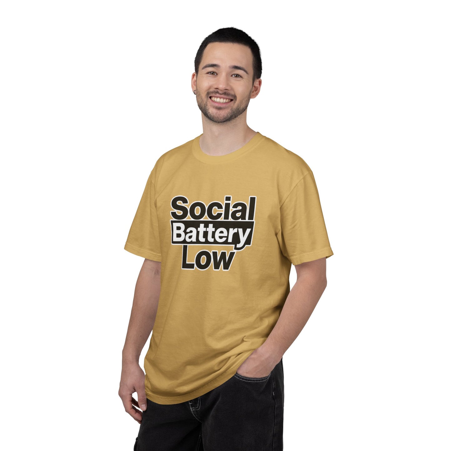 Social Battery Low Tee - Minimalist Edgy Streetwear | Comfort Colors