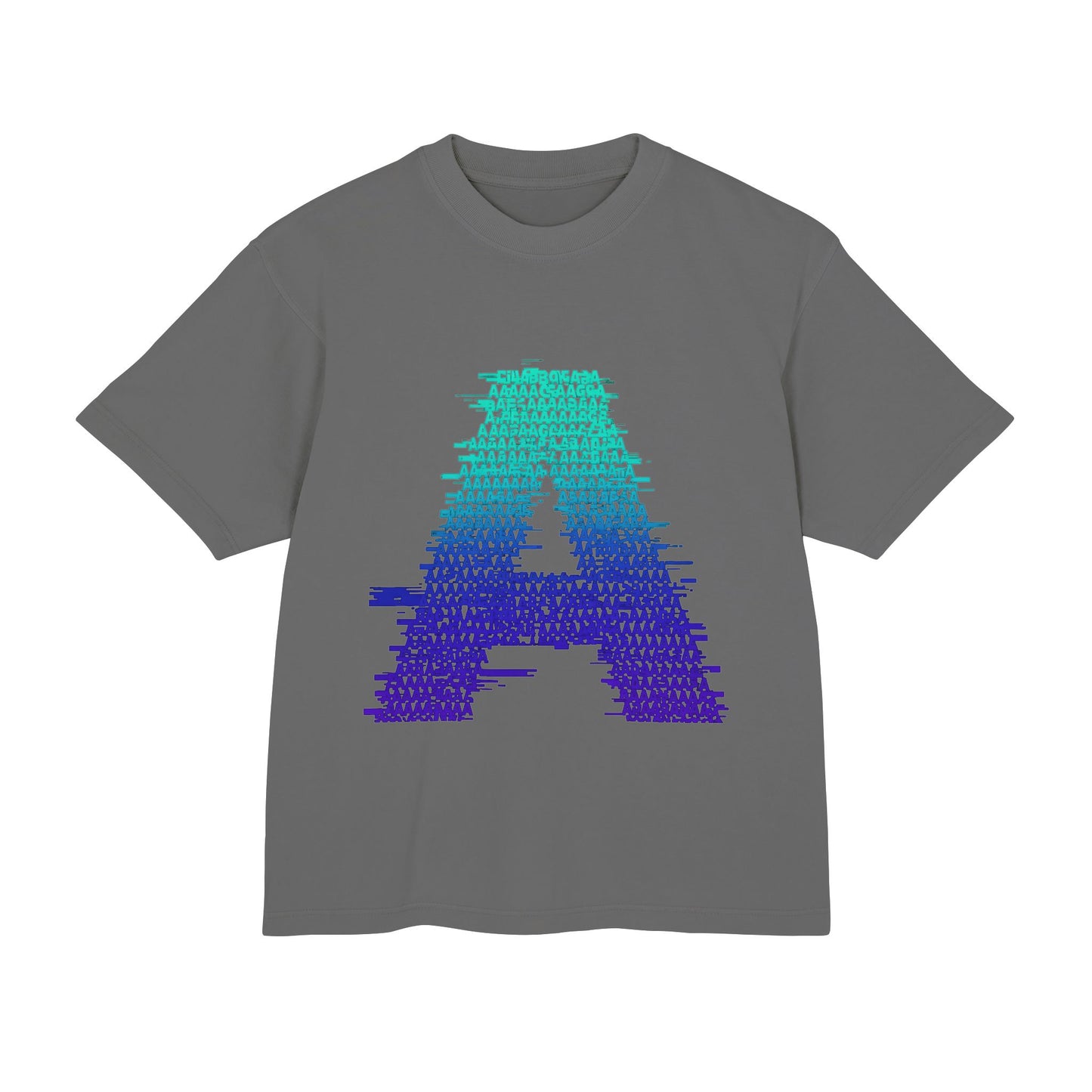 Awkward 'A' Glitch Tee — Teal-to-Purple Streetwear for Introverts