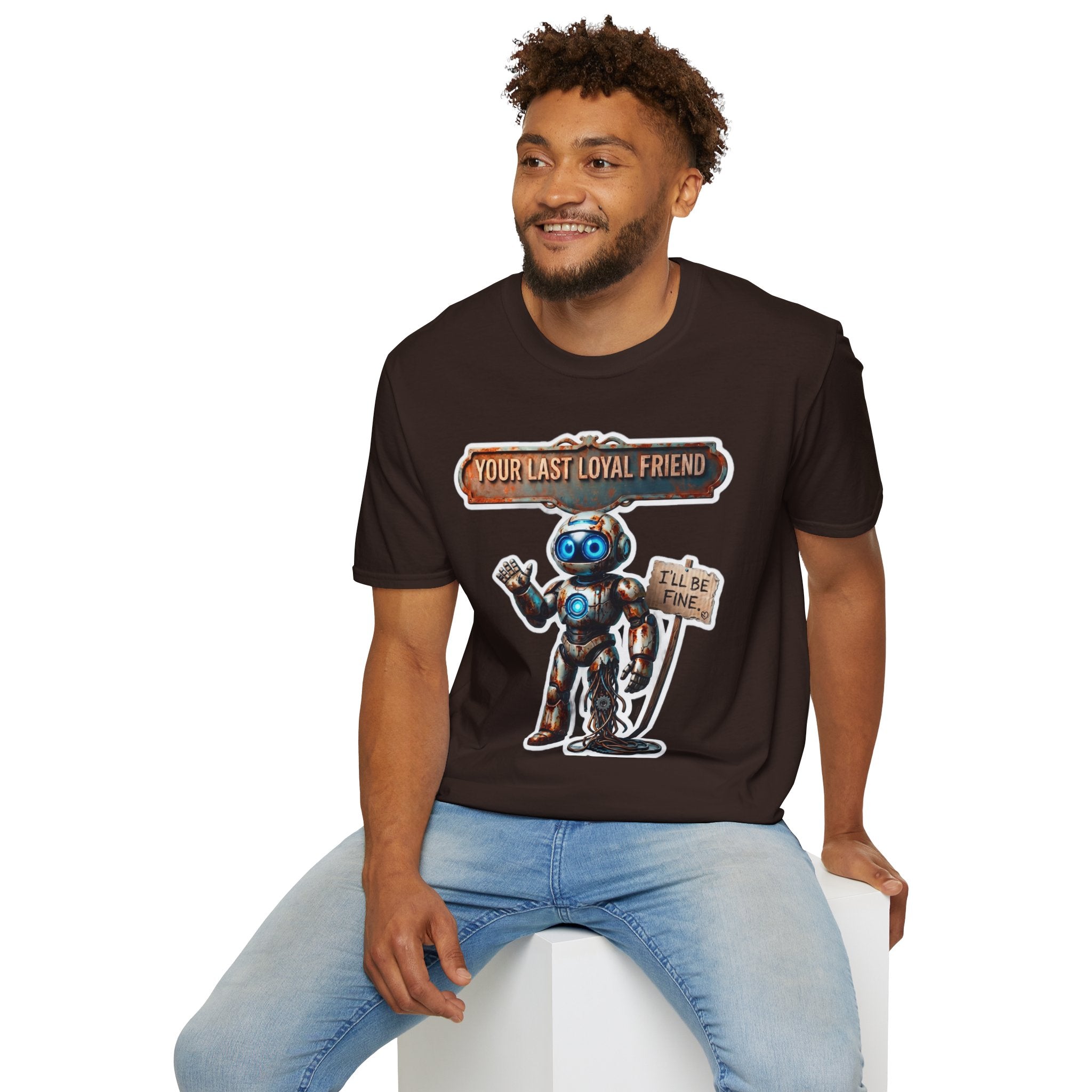 YOUR LAST LOYAL FRIEND Robot T-Shirt — 3D Retro Robot Graphic for Tech Lovers