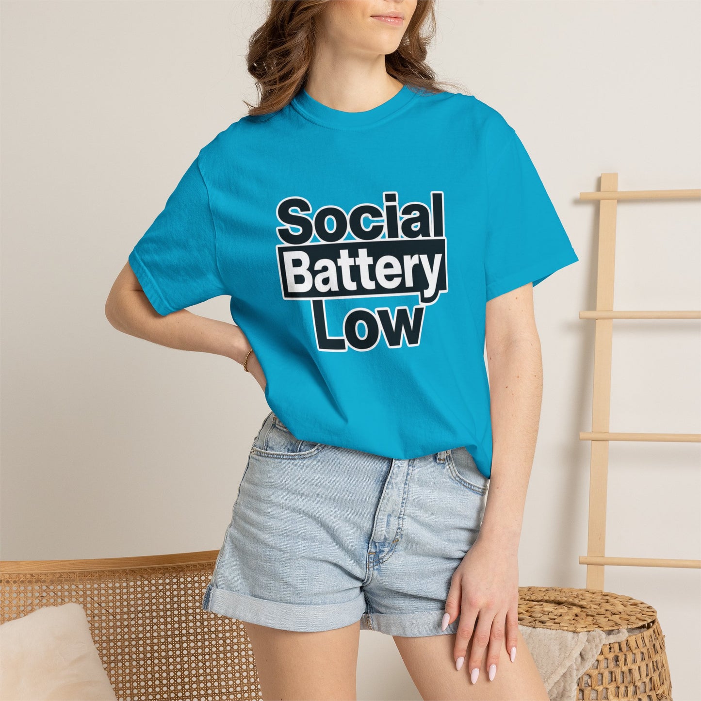 Social Battery Low Tee - Minimalist Edgy Streetwear | Comfort Colors