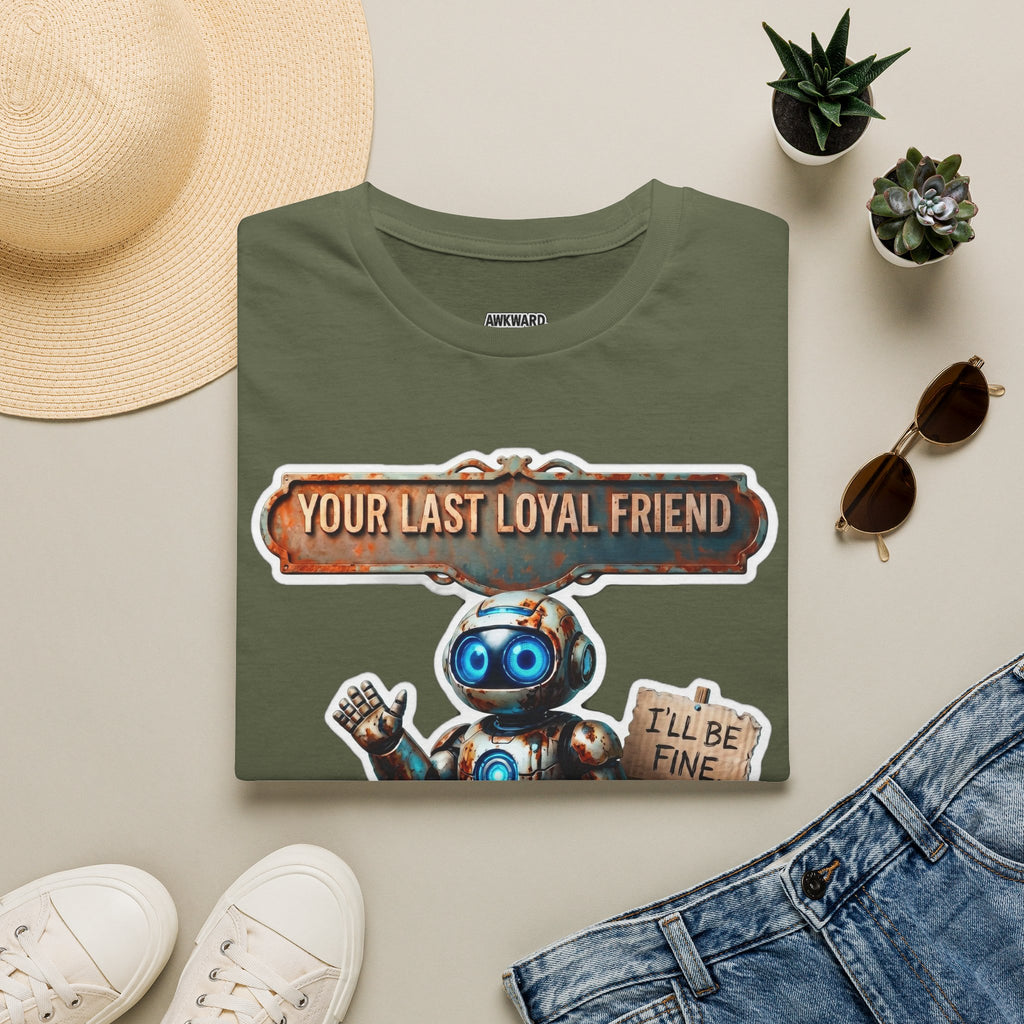 YOUR LAST LOYAL FRIEND Robot T-Shirt — 3D Retro Robot Graphic for Tech Lovers