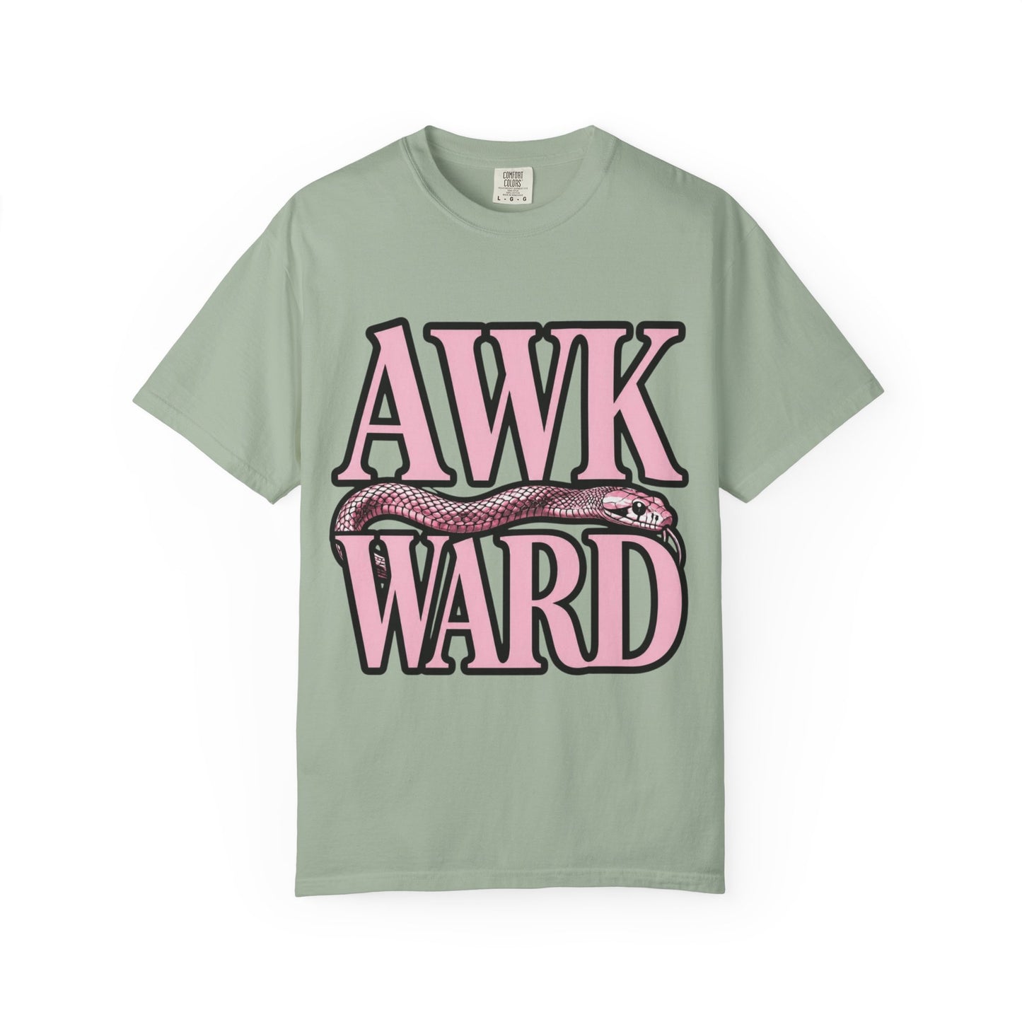 AWKWARD Snake Tee — Retro Pink Graphic T-Shirt for Her