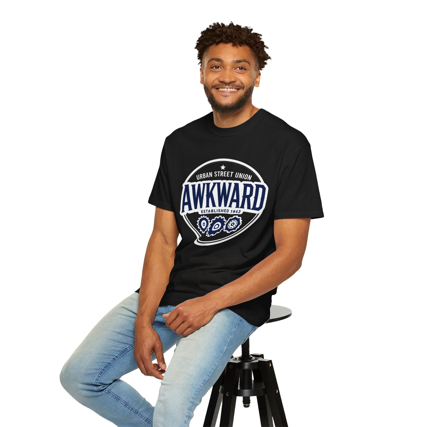 Awkward Vintage Logo T-Shirt — 'Established 1943' Graphic Tee
