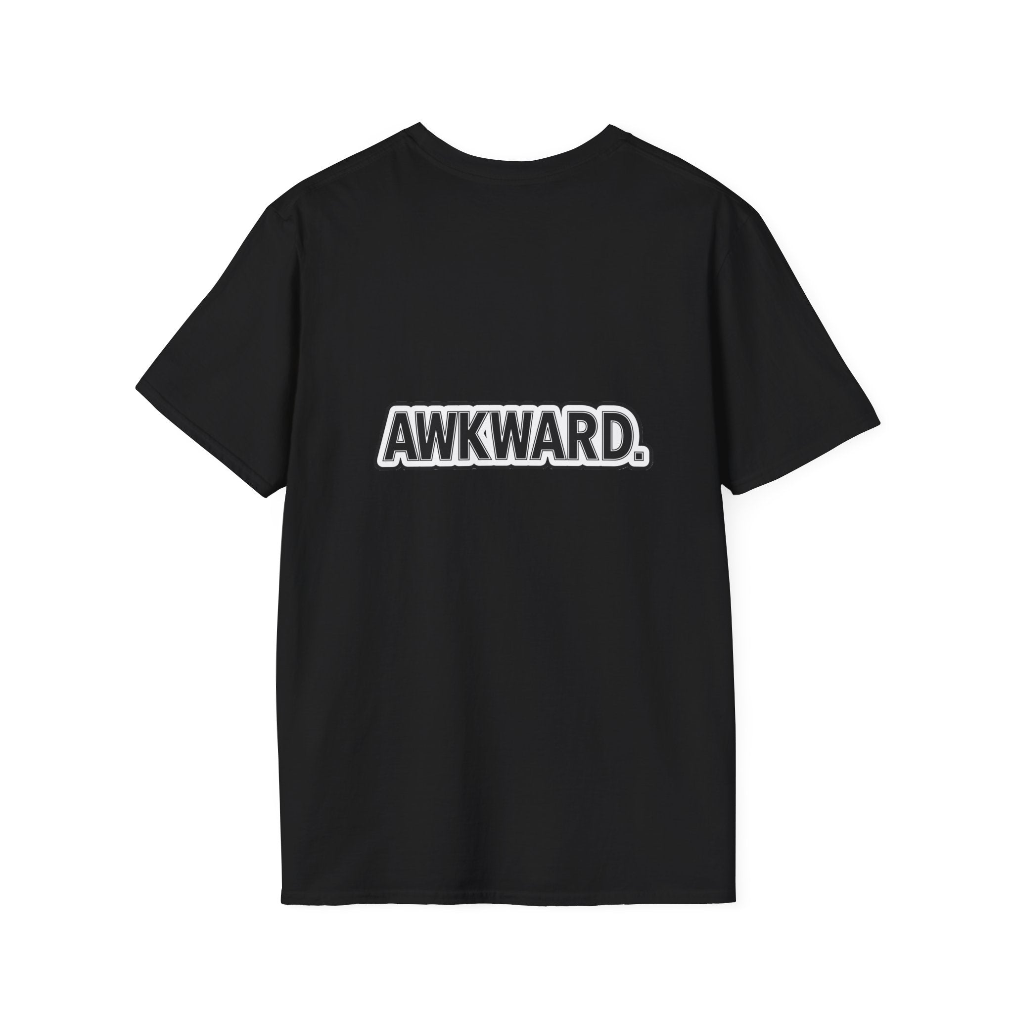 Sad Bandaged Dog Wheelchair T-Shirt — "AWKWARD." Grunge Anti‑Social Tee