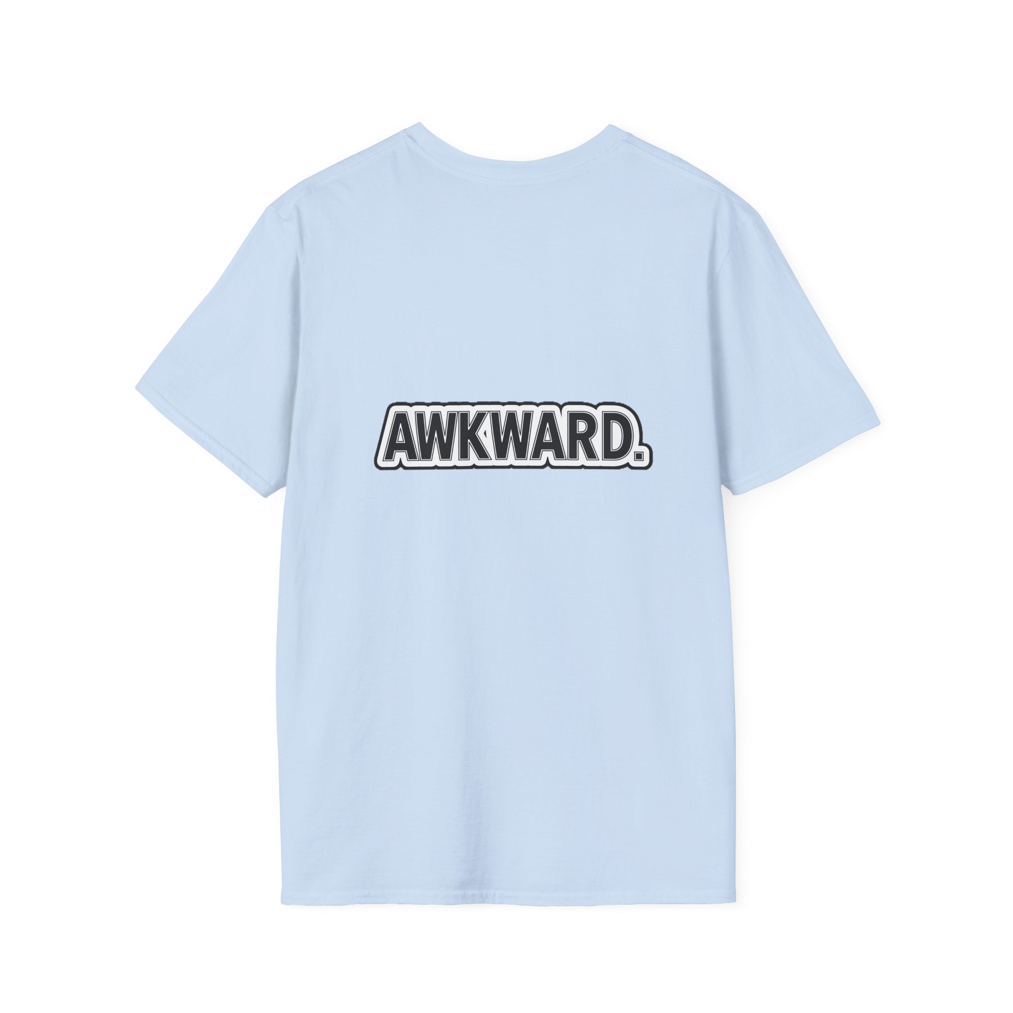 Sad Bandaged Dog Wheelchair T-Shirt — "AWKWARD." Grunge Anti‑Social Tee
