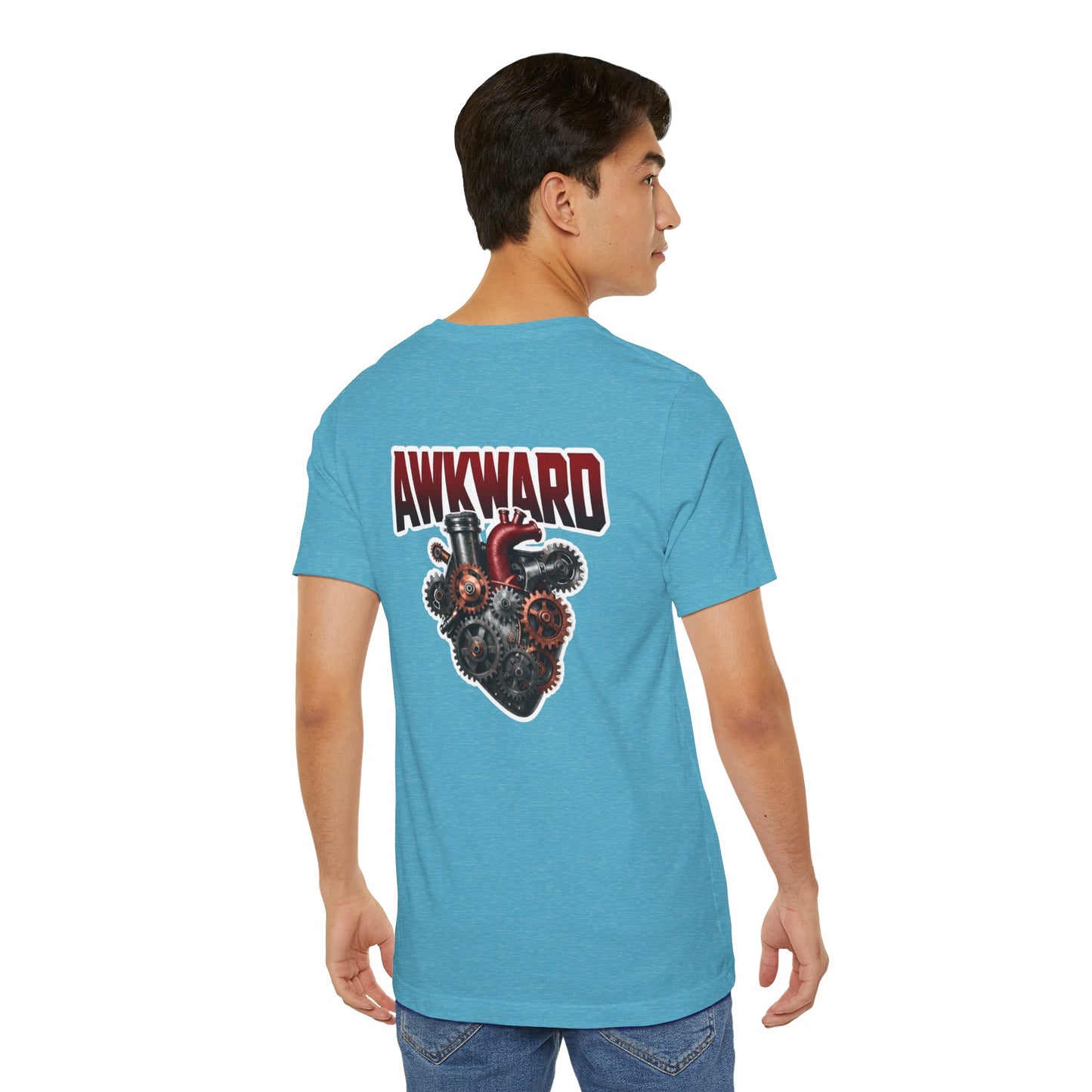 Steampunk 3D Mechanical Heart Tee — AWKWARD Back Graphic