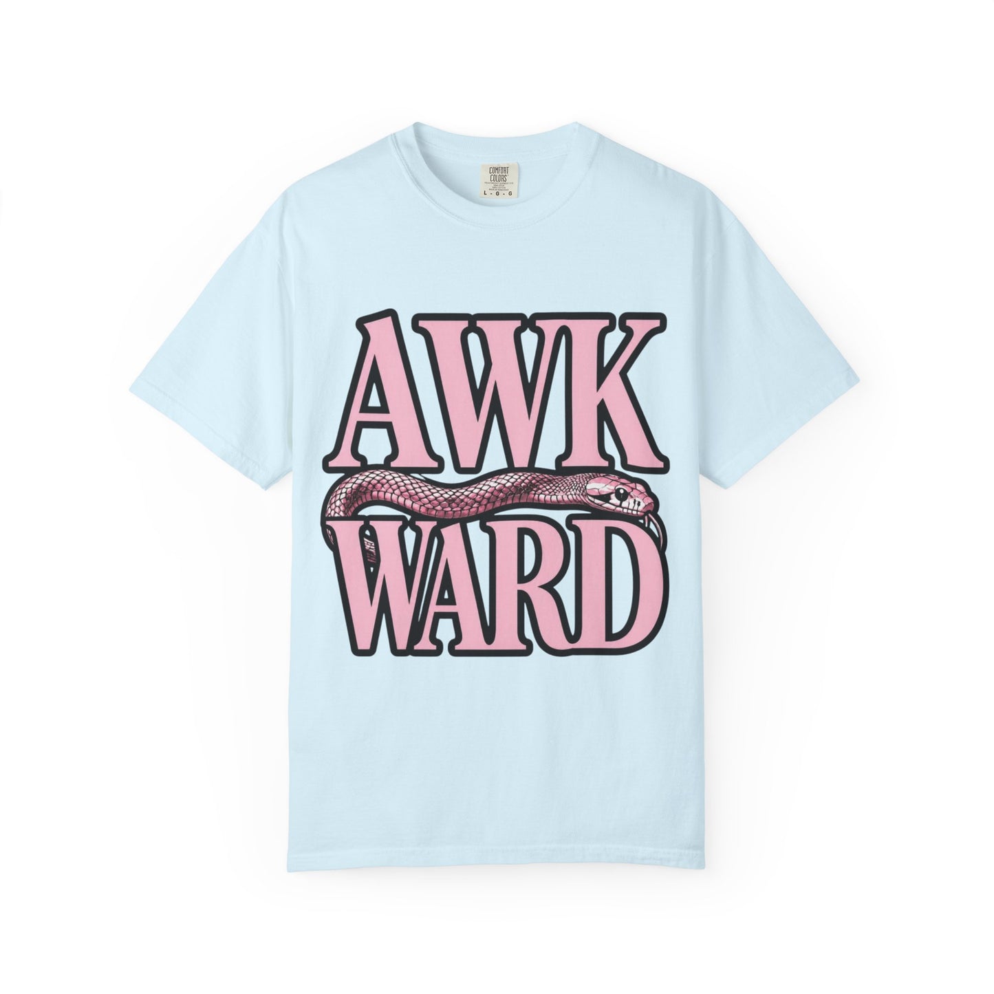AWKWARD Snake Tee — Retro Pink Graphic T-Shirt for Her