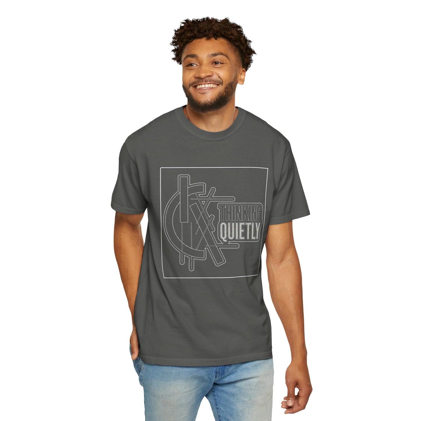 Thinking Quietly Graphic Tee | Abstract Minimalist Streetwear | Comfort Colors