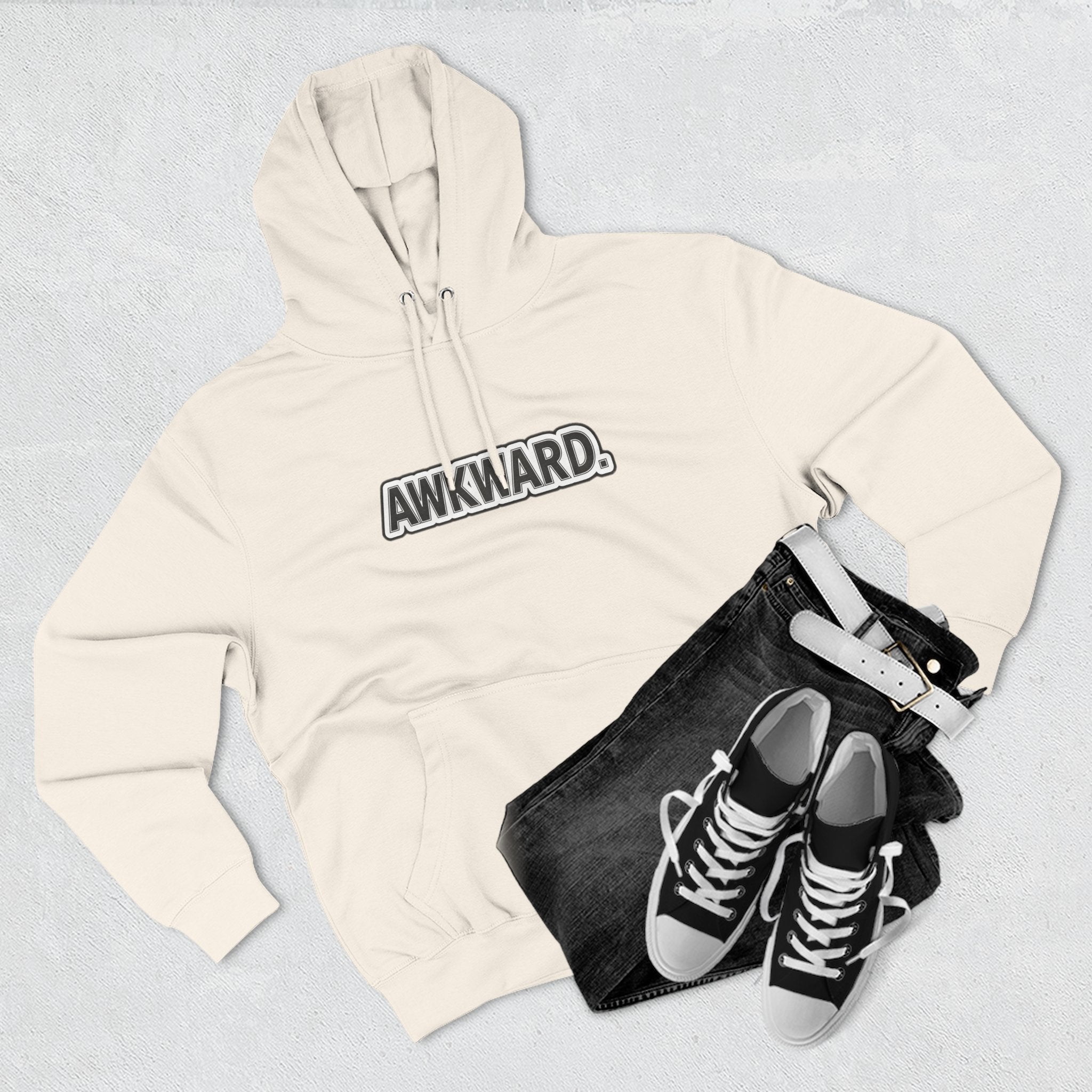 AWKWARD. Fleece Hoodie — Injured Dog Wheelchair 3D Streetwear