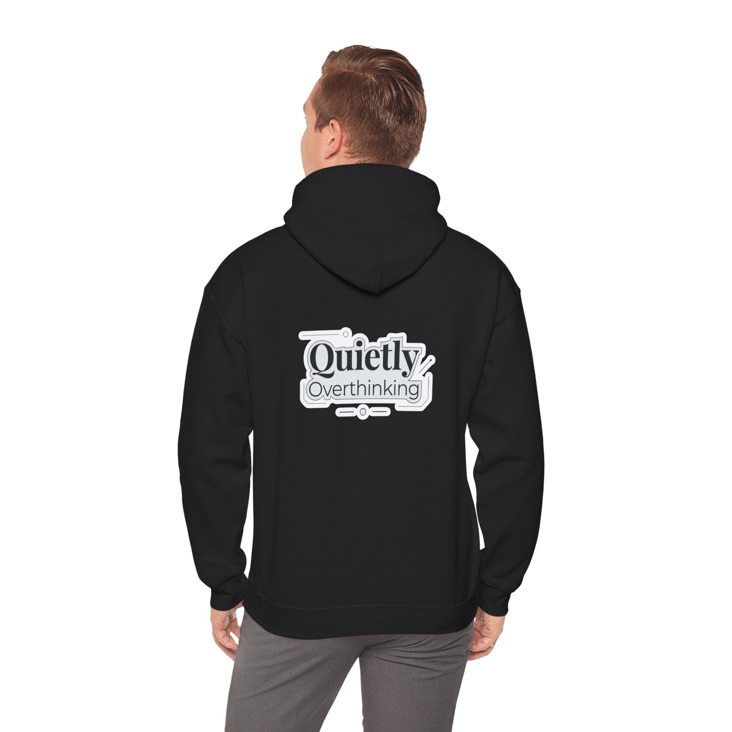 Quietly Overthinking Hoodie | Minimalist Abstract Streetwear | Gildan Heavy Blend