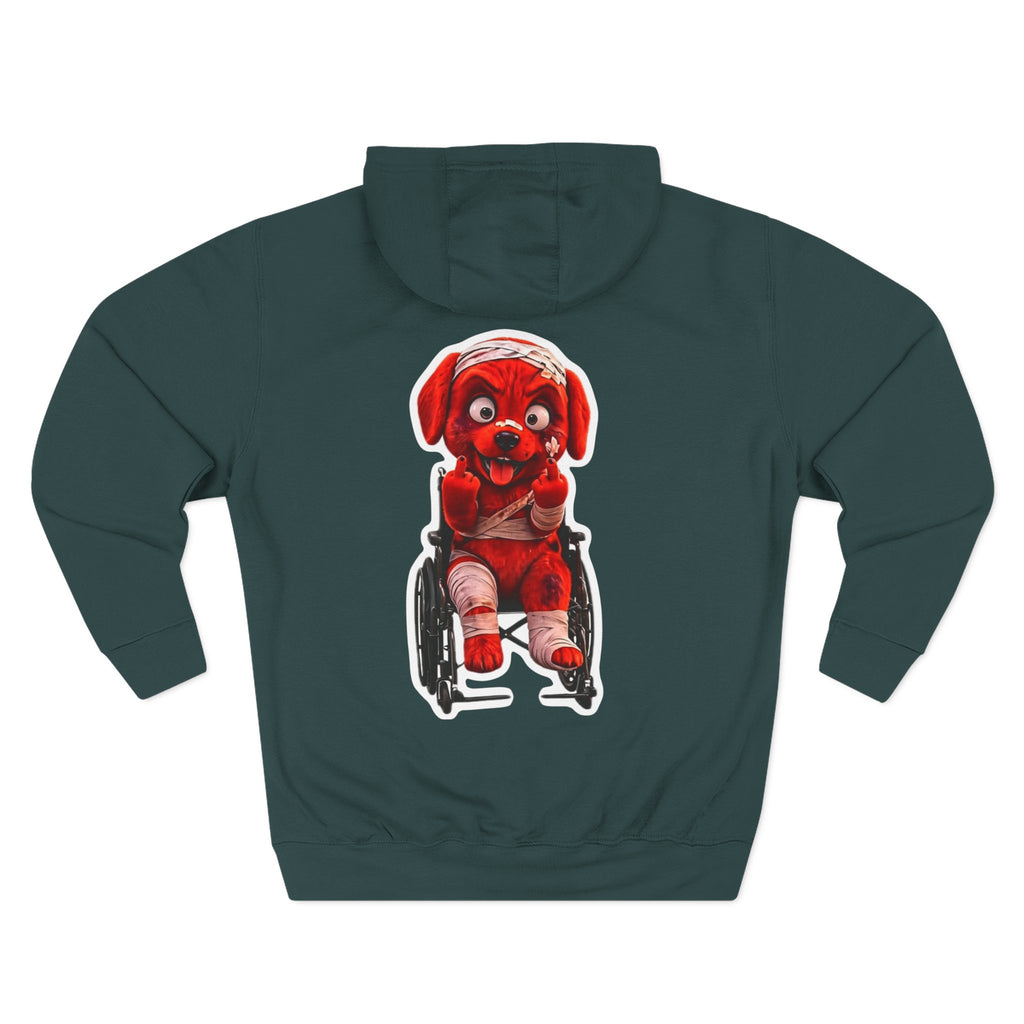 AWKWARD. Fleece Hoodie — Injured Dog Wheelchair 3D Streetwear