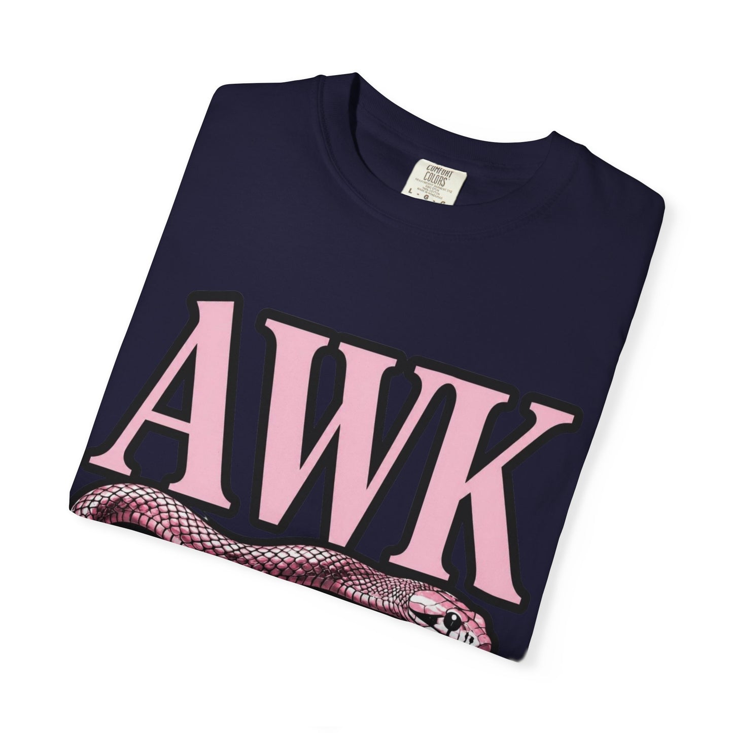 AWKWARD Snake Tee — Retro Pink Graphic T-Shirt for Her