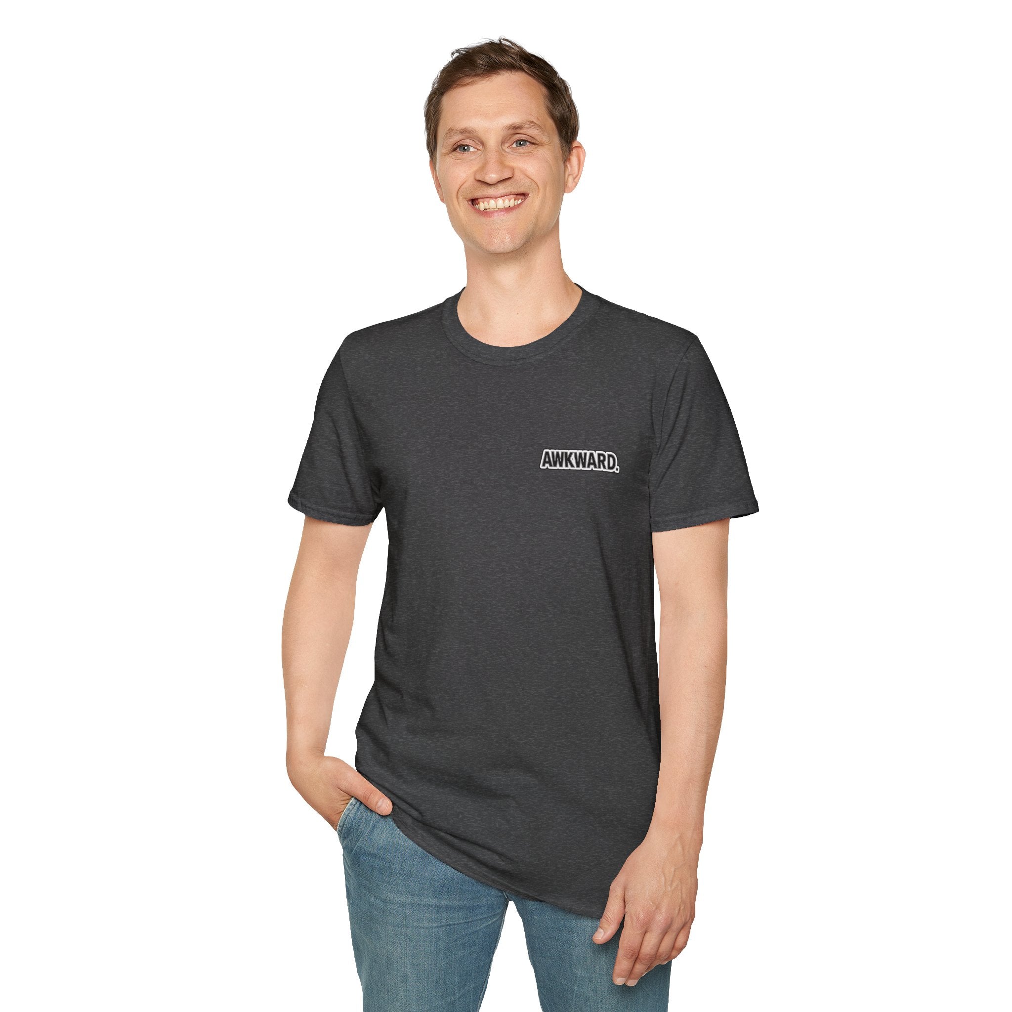 AWKWARD. T-Shirt — 3D Quirky Robot “Your Last Loyal Friend” Back Graphic