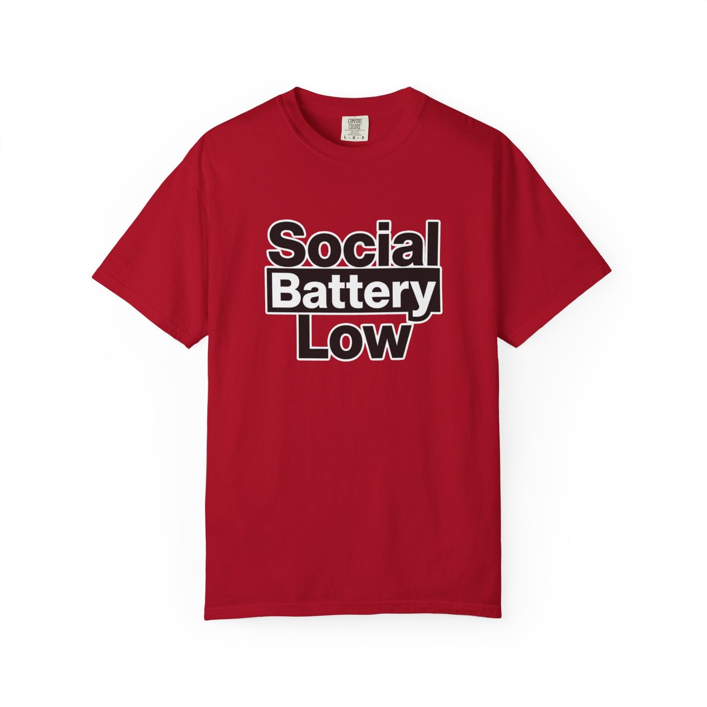 Social Battery Low Tee - Minimalist Edgy Streetwear | Comfort Colors