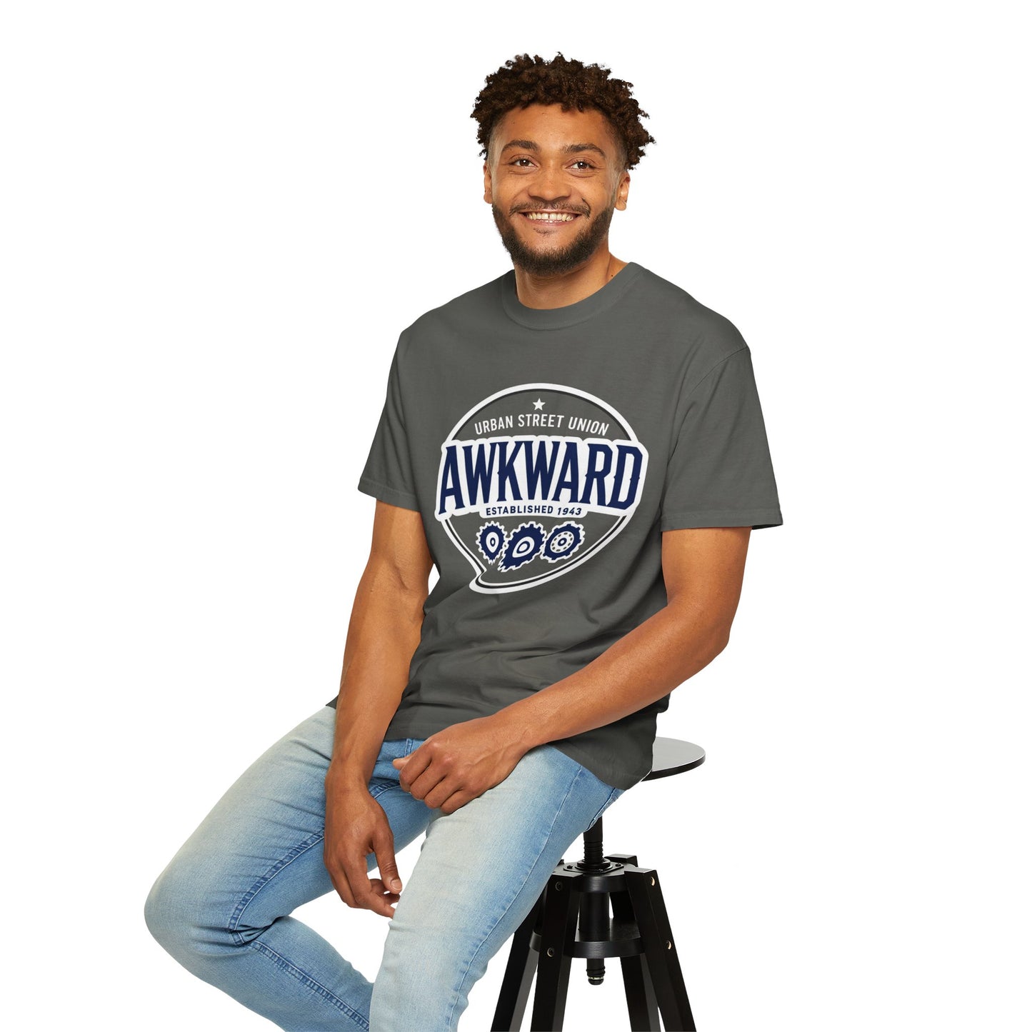 Awkward Vintage Logo T-Shirt — 'Established 1943' Graphic Tee