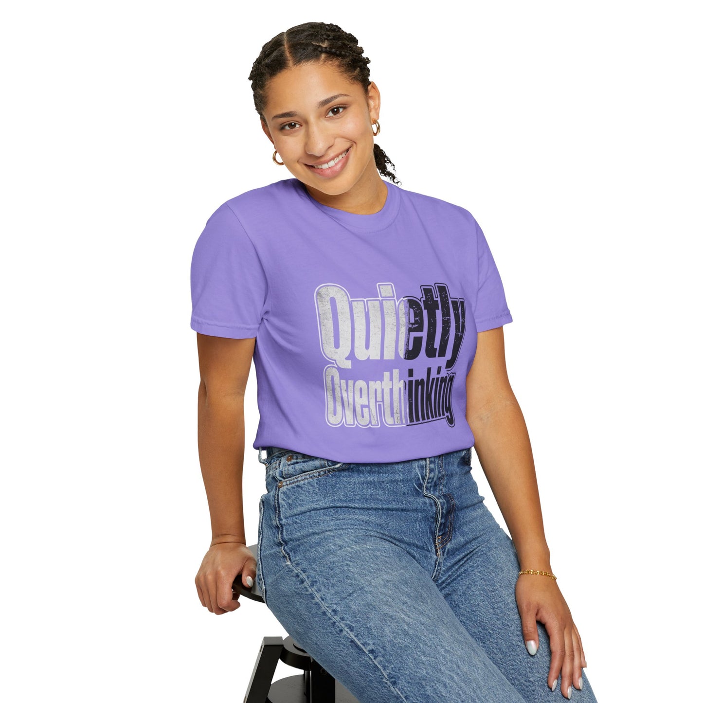 Quietly Overthinking Tee - Minimalist Edgy Streetwear | Comfort Colors