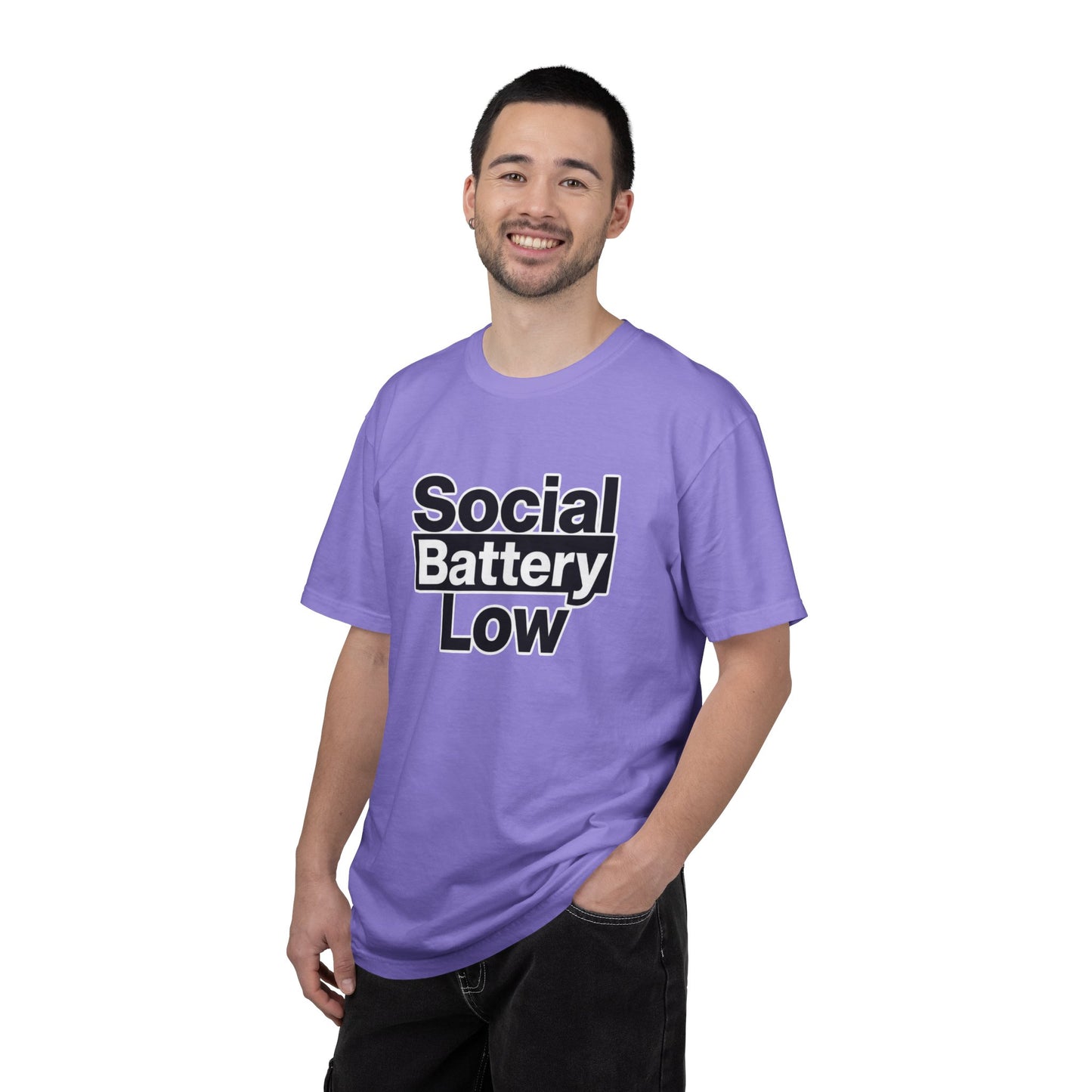 Social Battery Low Tee - Minimalist Edgy Streetwear | Comfort Colors