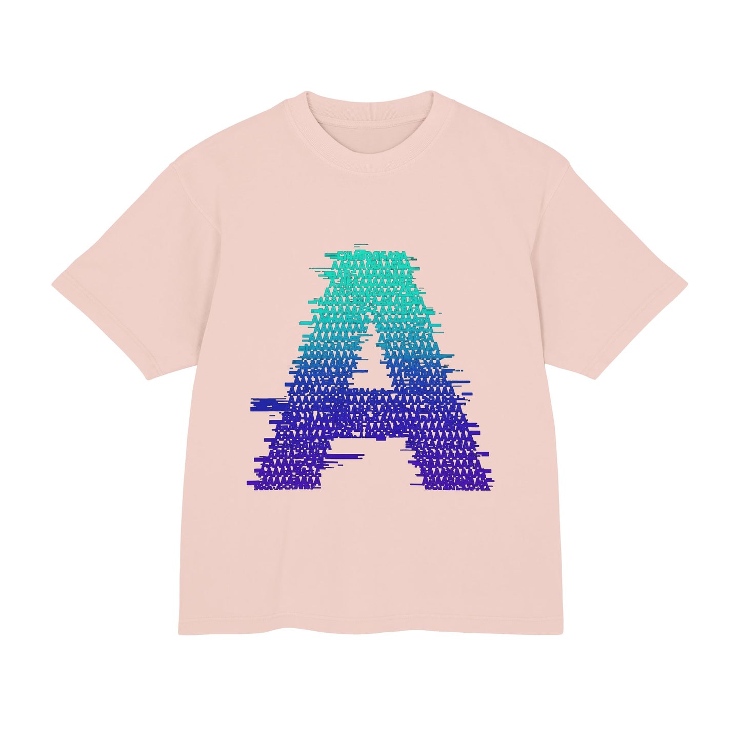 Awkward 'A' Glitch Tee — Teal-to-Purple Streetwear for Introverts