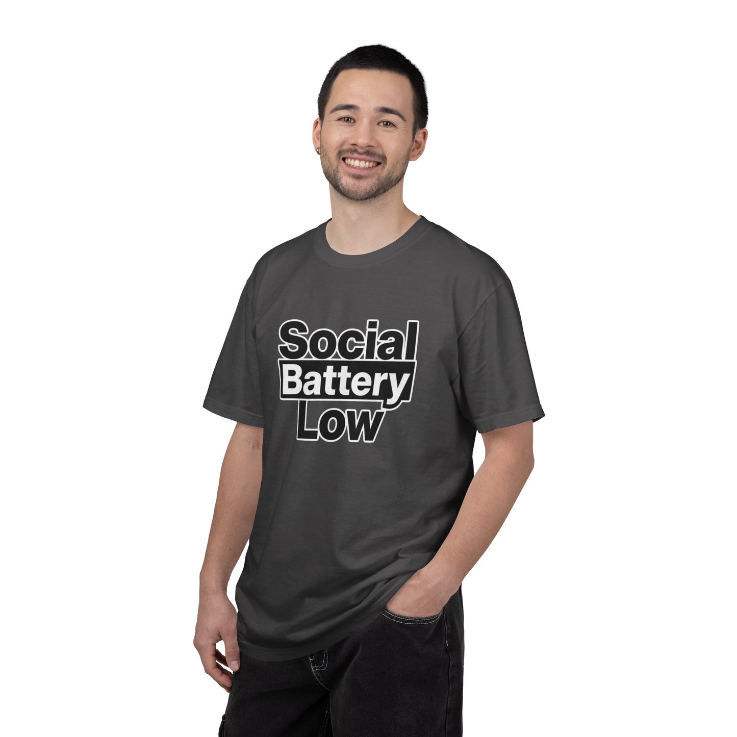 Social Battery Low Tee - Minimalist Edgy Streetwear | Comfort Colors