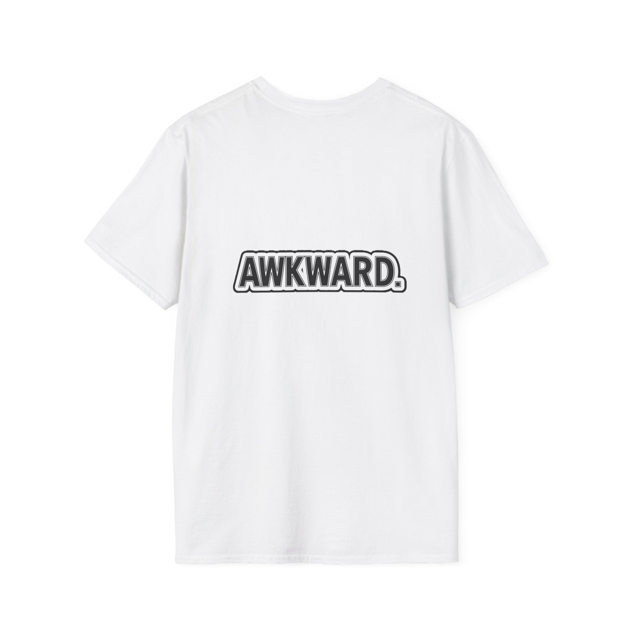 Sad Bandaged Dog Wheelchair T-Shirt — "AWKWARD." Grunge Anti‑Social Tee