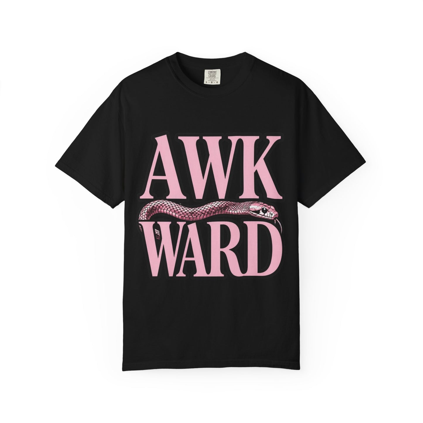 AWKWARD Snake Tee — Retro Pink Graphic T-Shirt for Her