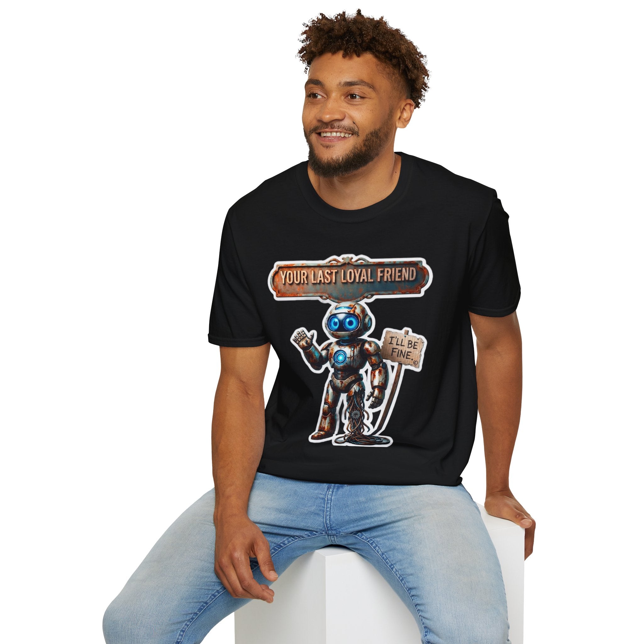 YOUR LAST LOYAL FRIEND Robot T-Shirt — 3D Retro Robot Graphic for Tech Lovers