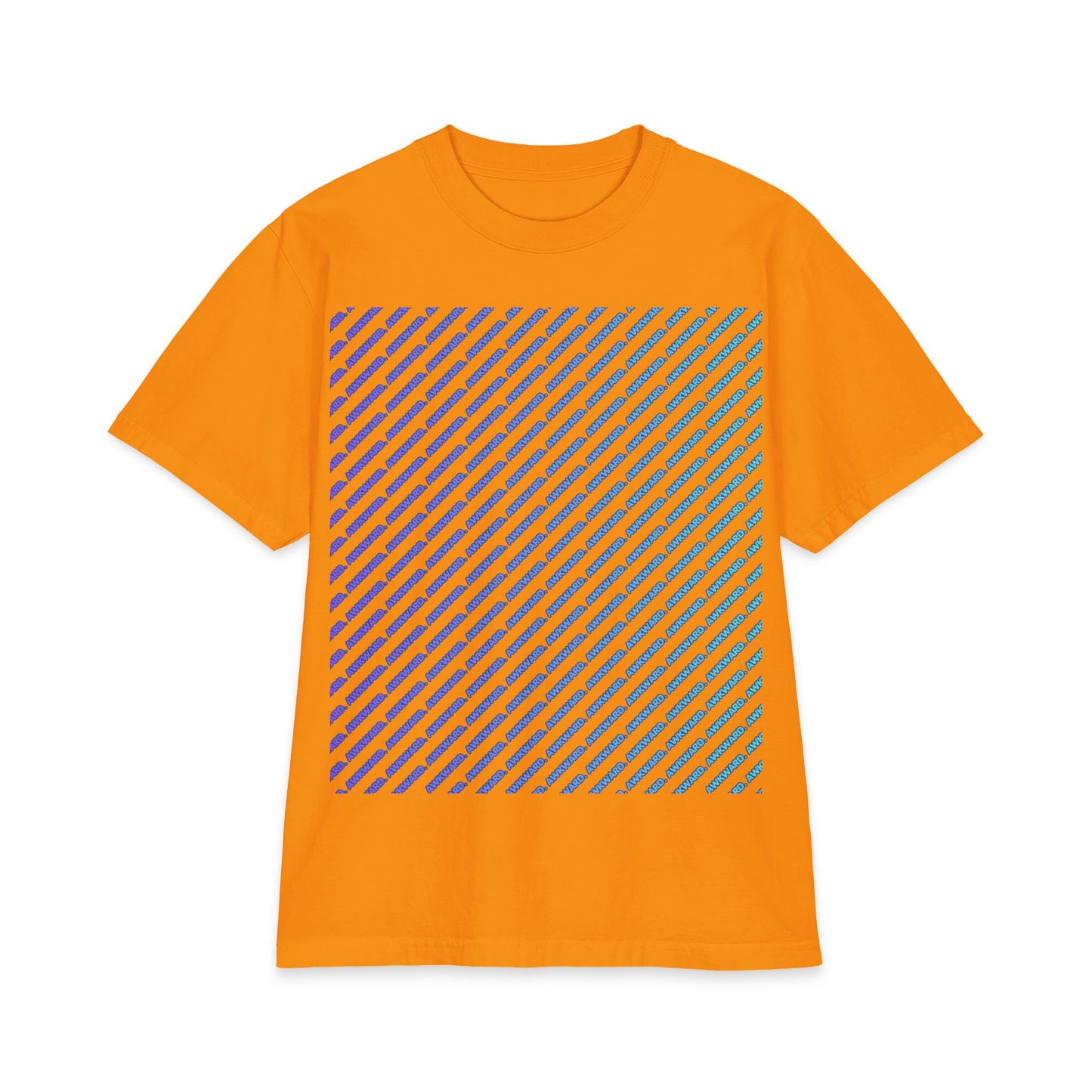 Glitch Stripe T-Shirt — Blue 'Do Not Disturb' Streetwear