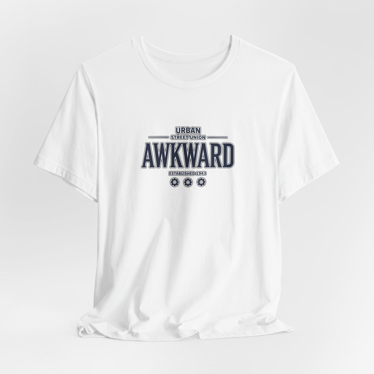 Awkward Graphic Tee — 'Urban Street Union' Retro Collegiate Shirt