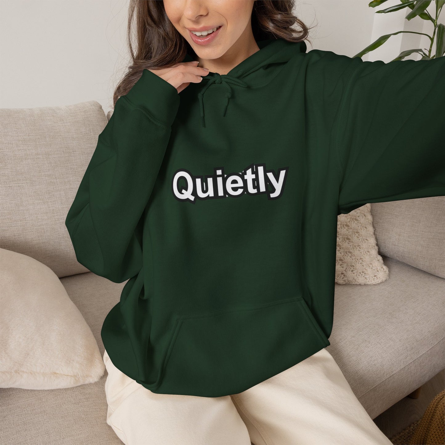 Quietly Overthinking Hoodie | Minimalist Abstract Streetwear | Gildan Heavy Blend