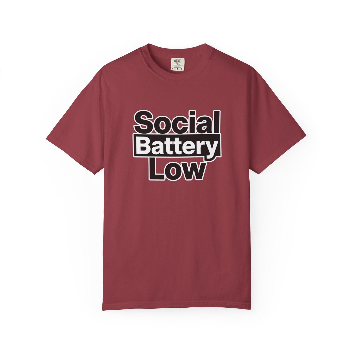 Social Battery Low Tee - Minimalist Edgy Streetwear | Comfort Colors
