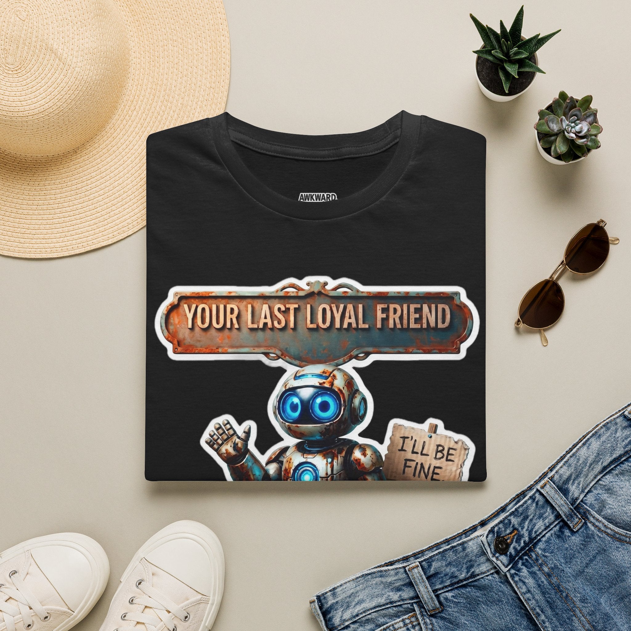 YOUR LAST LOYAL FRIEND Robot T-Shirt — 3D Retro Robot Graphic for Tech Lovers
